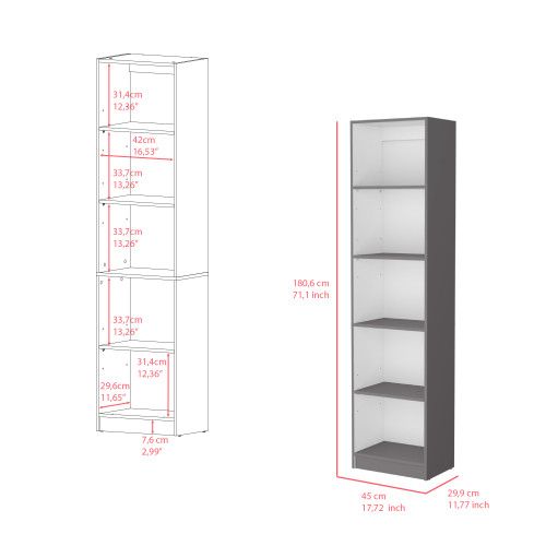 Designer × Homemade Bookcase XS Benzoni, Office, Matt Gray / White Size US L / EU 52-54 / 3 - 8 Thumbnail