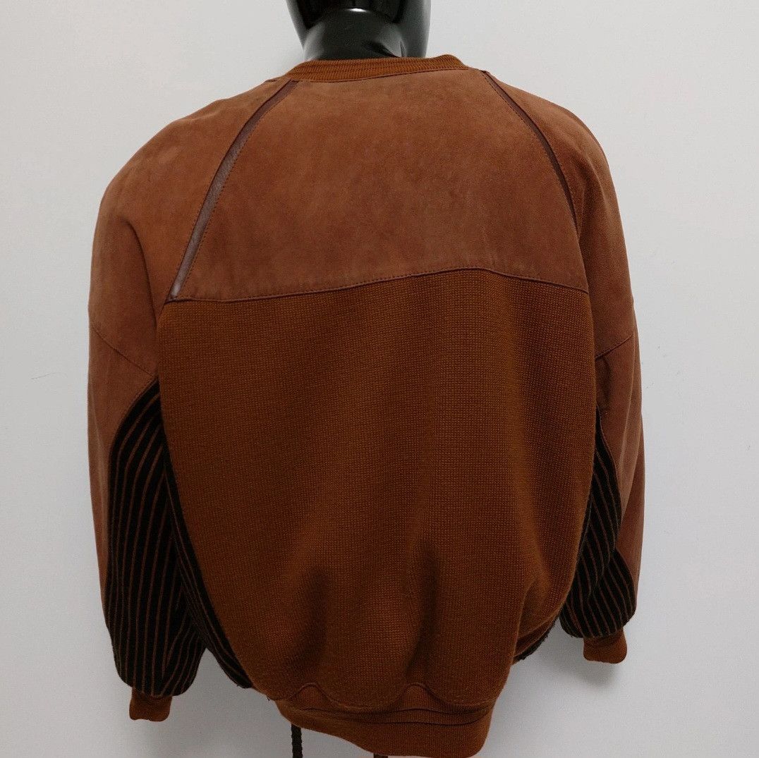 Vintage AMGE suede leather bomber jacket with wool blend panels Size US XL / EU 56 / 4 - 2 Thumbnail