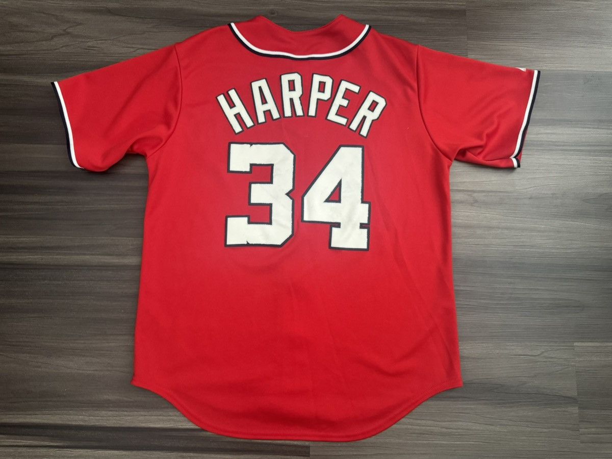 Majestic Washington Nationals Bryce Harper #34 Stitched MLB Jersey Size US L / EU 52-54 / 3 - 7 Thumbnail