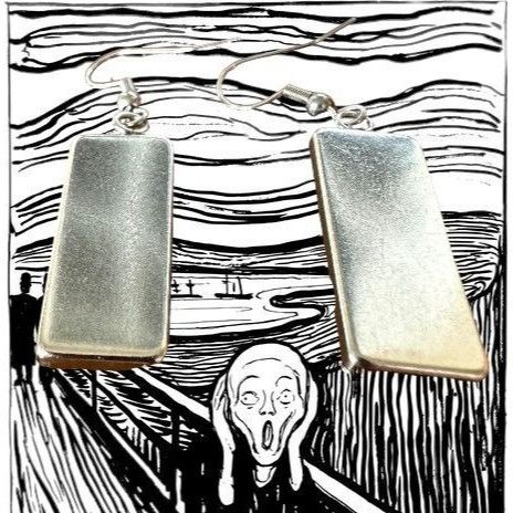 Handmade New The Scream Earrings Dangle Art to Wear Abstract Edward M Size ONE SIZE - 9 Thumbnail