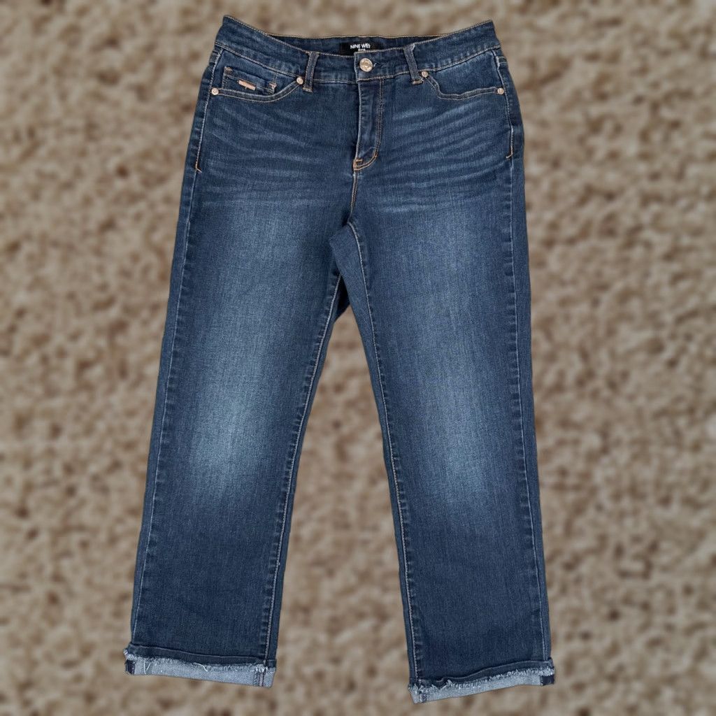 Nine West Nine West Jeans Capri Blue Denim 27x23 Regular Medium Blue 90s Western Womens Size 6 Size 28" / US 6 / IT 42 - 1 Thumbnail