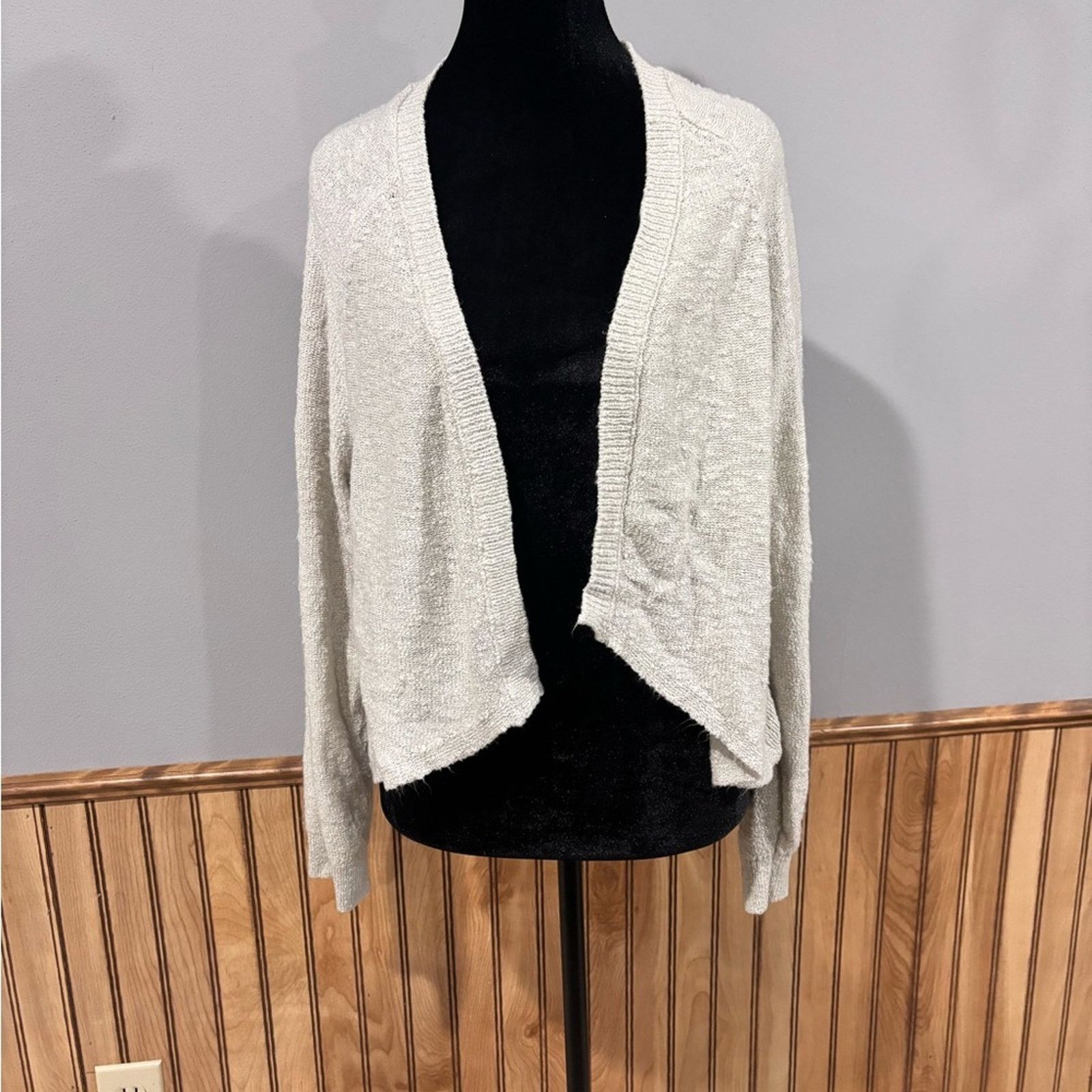 Other Maurices Light Gray Open-Front Cardigan Size XL / US 12-14 / IT 48-50 - 6 Thumbnail