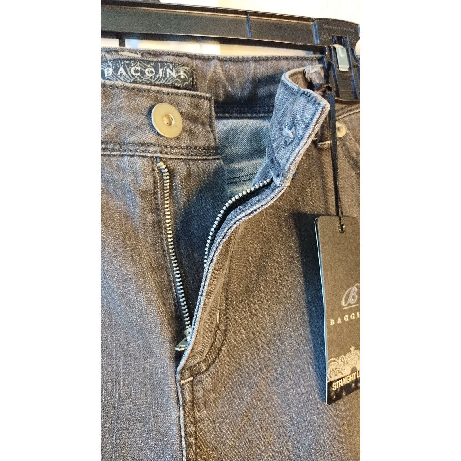 Bacco Bucci Baccini Women Stretch Straight Leg Gray Denim Jeans Size 14 Size 36" / US 14 / IT 50 - 5 Thumbnail