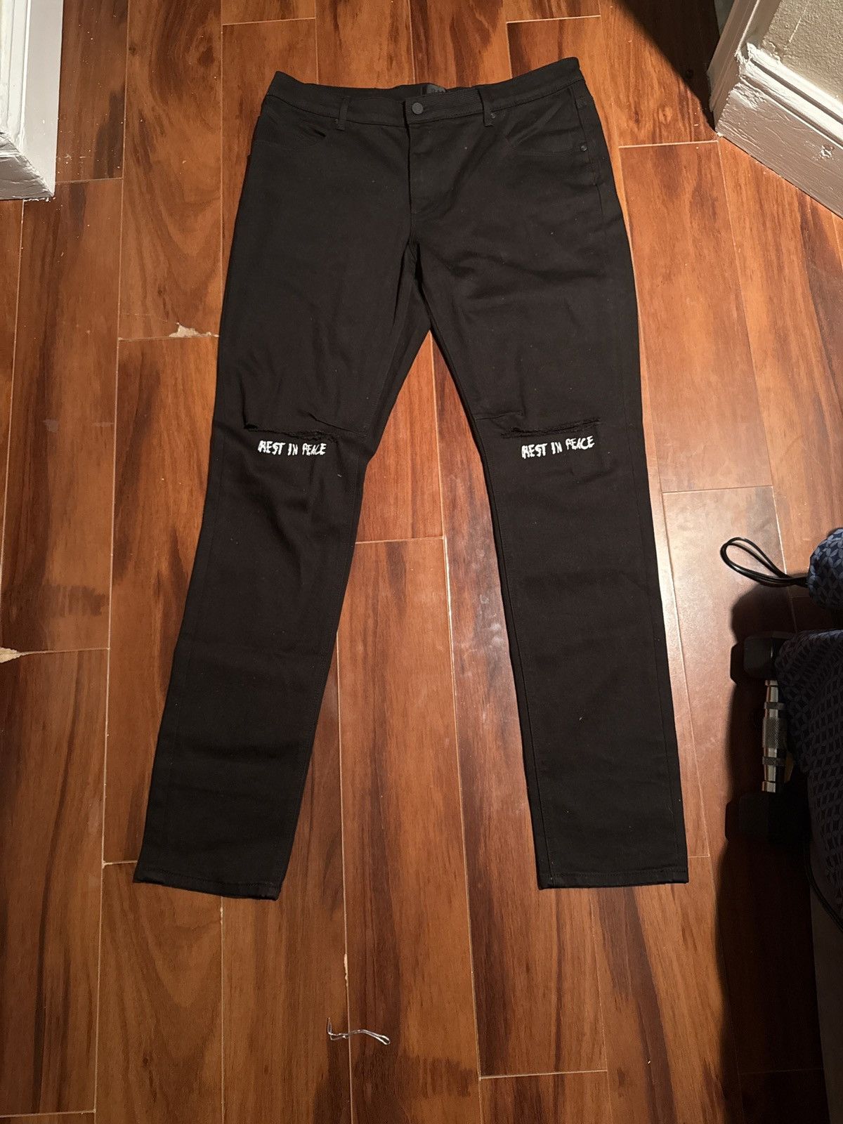 Rta BRYANT SKINNY JEAN | BLACK REST IN PEACE Size US 36 / EU 52 - 3 Thumbnail