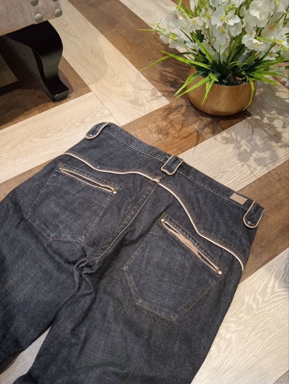 Nicole Club NICOLE CLUB FOR MEN JAPAN LEATHER LINING DENIM FLARED PANTS Size US 34 / EU 50 - 13 Thumbnail
