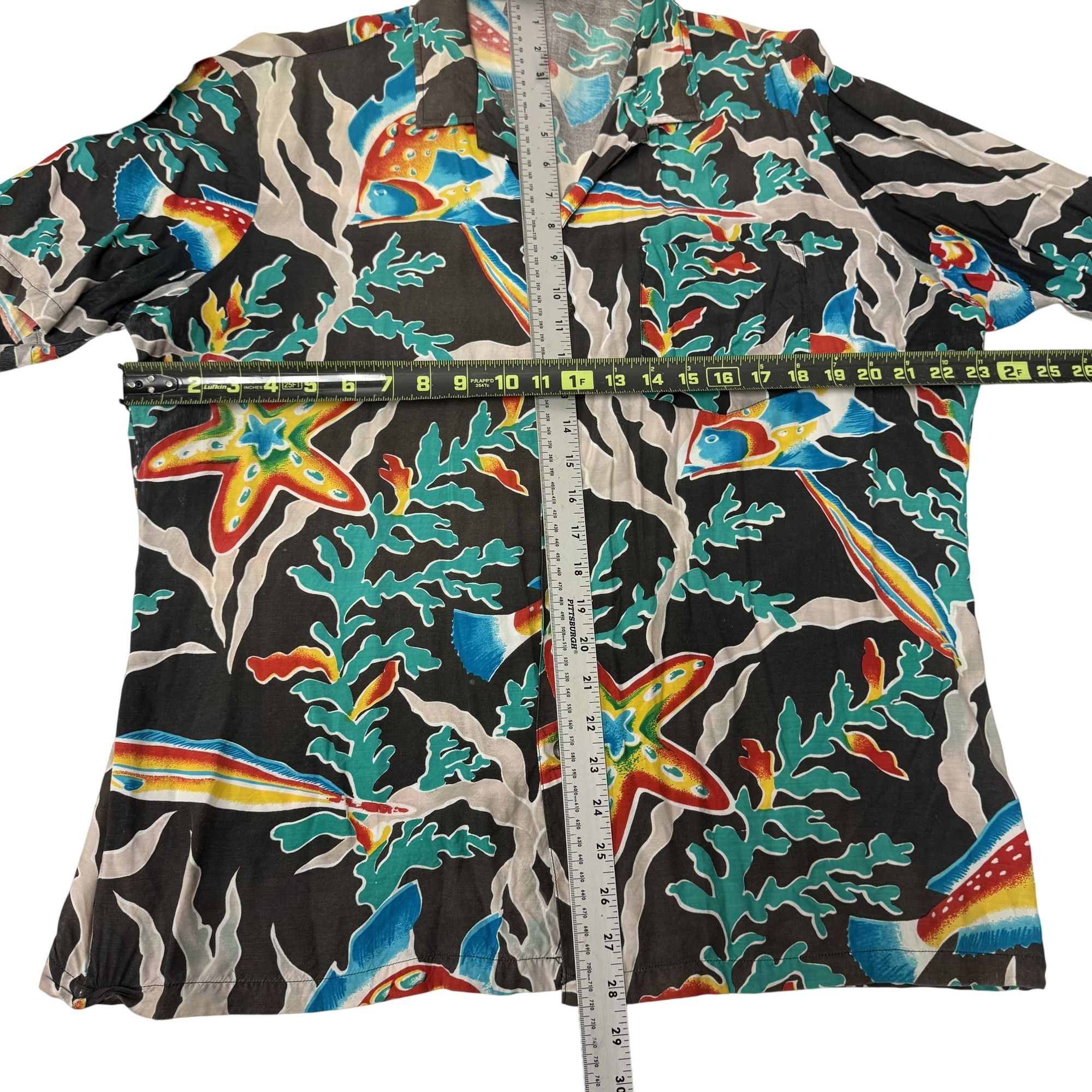 Kennington Ltd. Vtg Kennington Neon RAINBOW Tropical FISH Hawaiian Shirt Size US L / EU 52-54 / 3 - 7 Thumbnail
