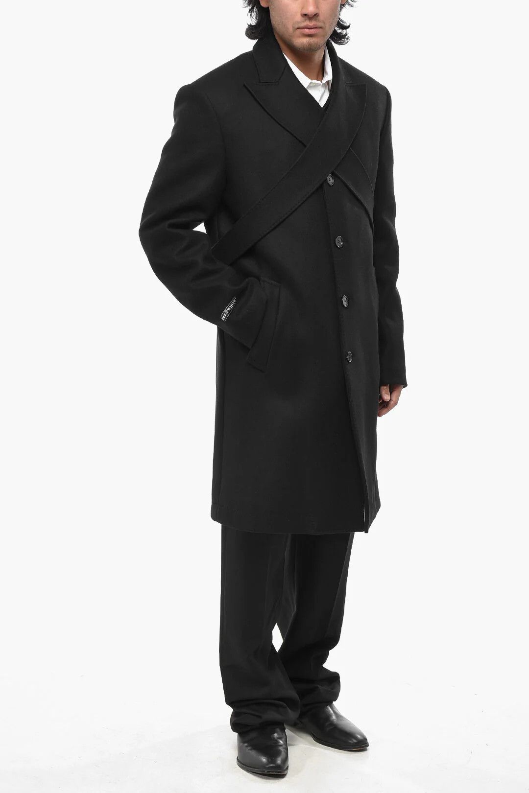 Off-White og1mm0426 Wool Blend Coat in Black Size US M / EU 48-50 / 2 - 4 Thumbnail