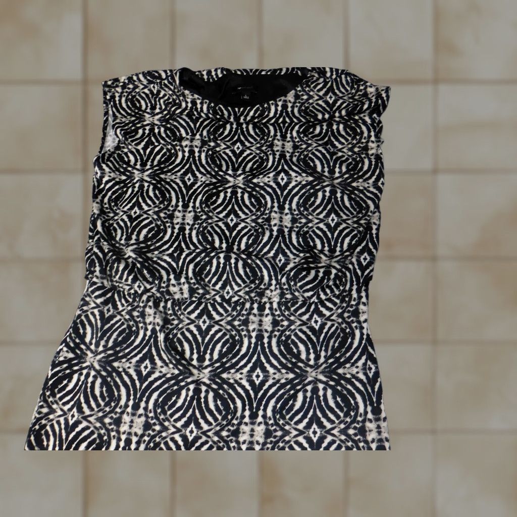 Vintage AB Studio Womens Dress Large A-Line Midi Casual Blue Sleeveless Crew Neck Zip Raglan Sleeve Size L / US 10 / IT 46 - 1 Thumbnail