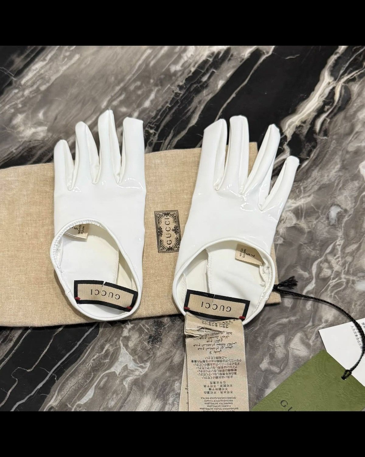 Gucci Shiny lycra gloves in black Size ONE SIZE - 4 Thumbnail