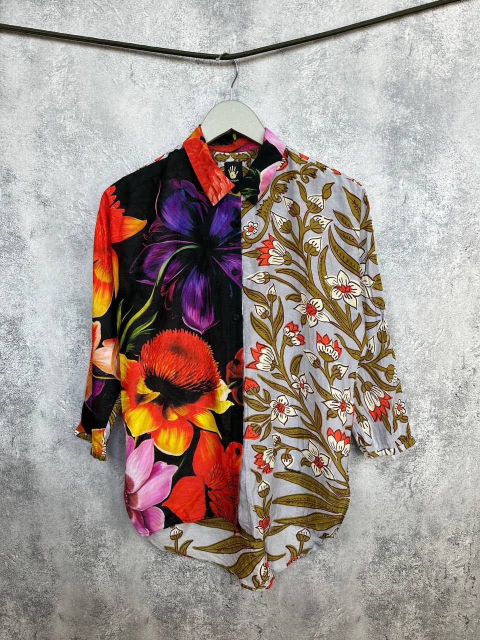 Desigual Desigual Floral Patchwork Button-Up Shirt Cotton Silk Blend Size S / US 4 / IT 40 - 1 Thumbnail