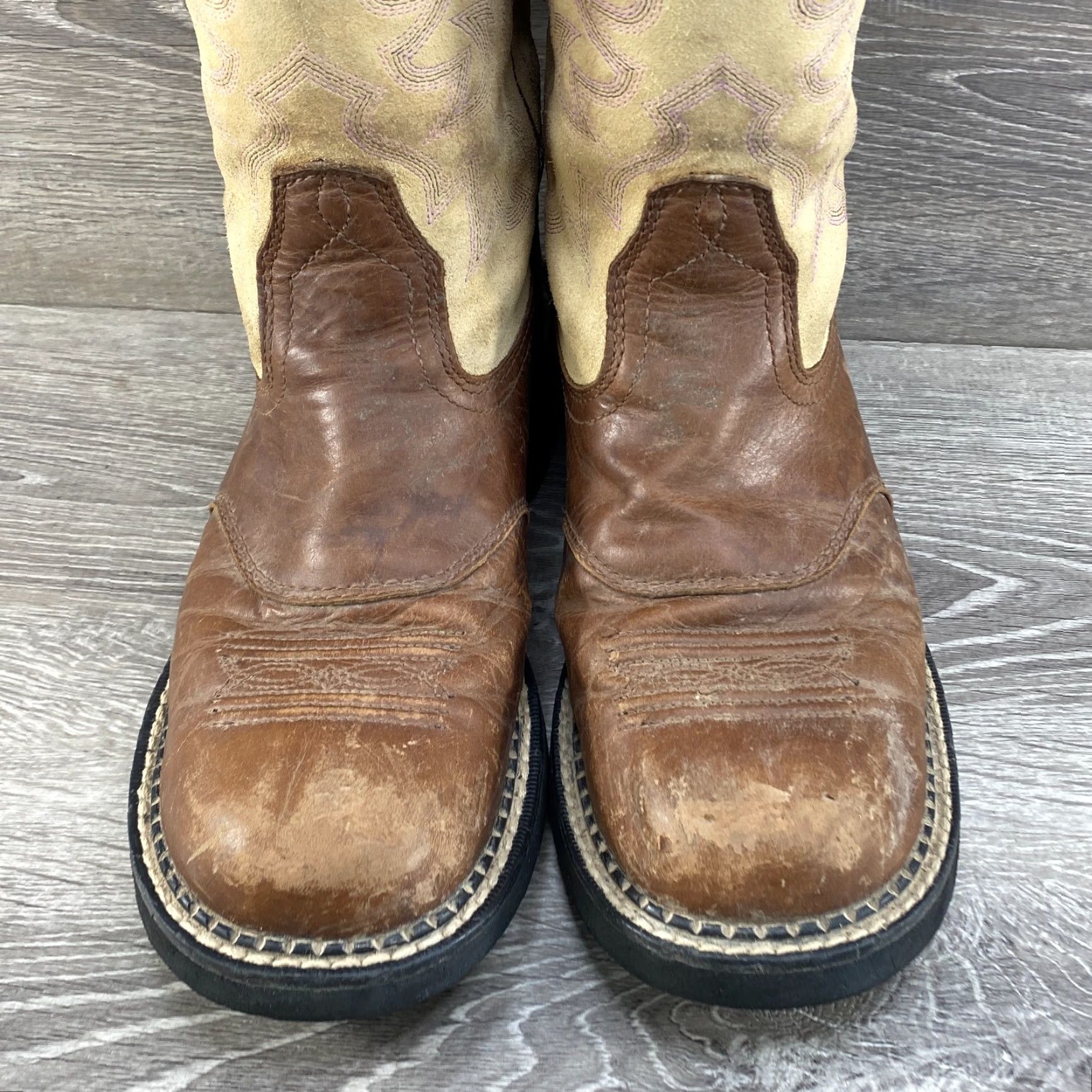 Ariat Ariat Womens 9.5 Brown Tan Leather Cowboy Boots Ropers Western Heritage Cowgirl - Boots - Brown Tan Leather - Womens - 9.5 - Ariat Size US 7 / IT 37 - 4 Thumbnail