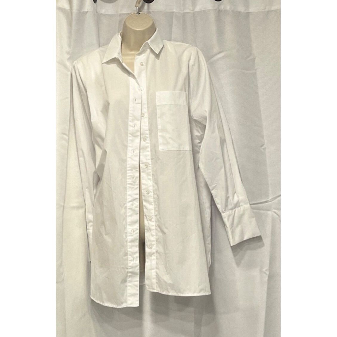 Topshop Topshop Oversized Poplin Button-up Shirt In White, Sz. 0 Size XS / US 0-2 / IT 36-38 - 8 Thumbnail