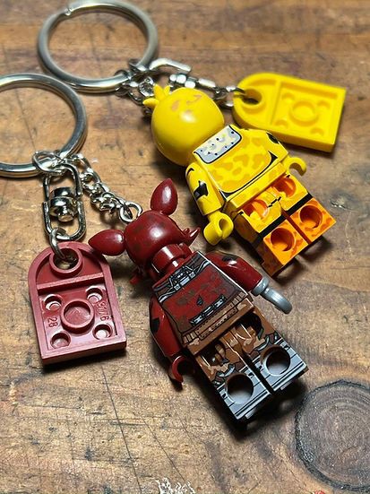 Cartoon Network FNAF Foxy Chica minifigure keychain custom handmade Size ONE SIZE - 4 Thumbnail
