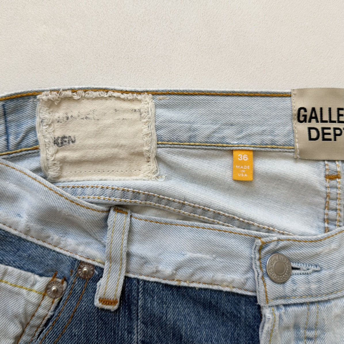 Gallery Dept. Ken 5001 Reworked Washed Blue Jeans Size US 36 / EU 52 - 8 Thumbnail