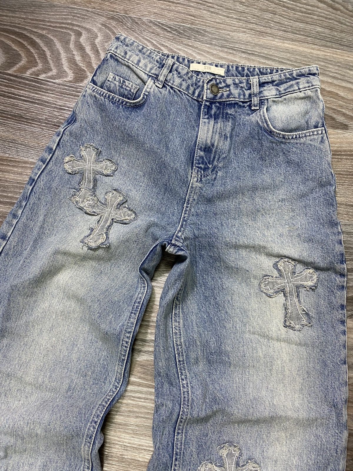 Japanese Brand × Vintage Distressed denim crash pants Y2K baggy Size US 28 / EU 44 - 4 Thumbnail