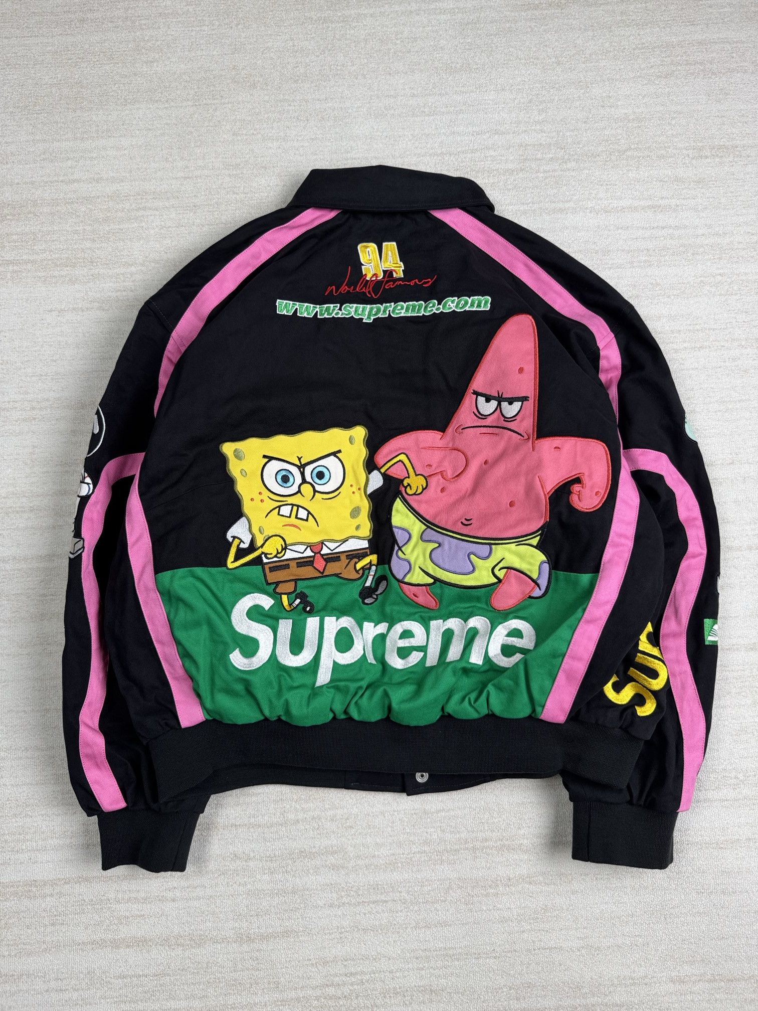 Supreme SpongeBob SquarePants Jeff Hamilton Racing Jacket