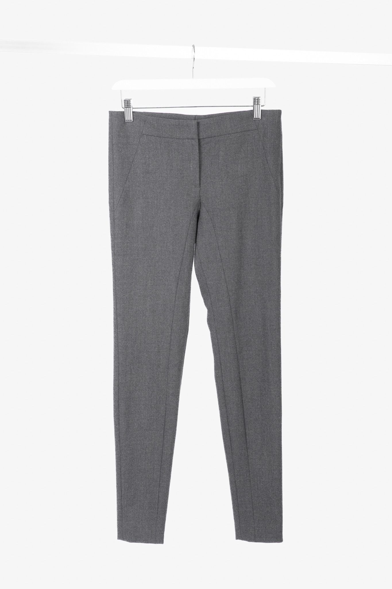 Brunello Cucinelli Brunello Cucinelli Grey Wool-Flannel Skinny Pants Size 27" / US 4 / IT 40 - 1 Thumbnail