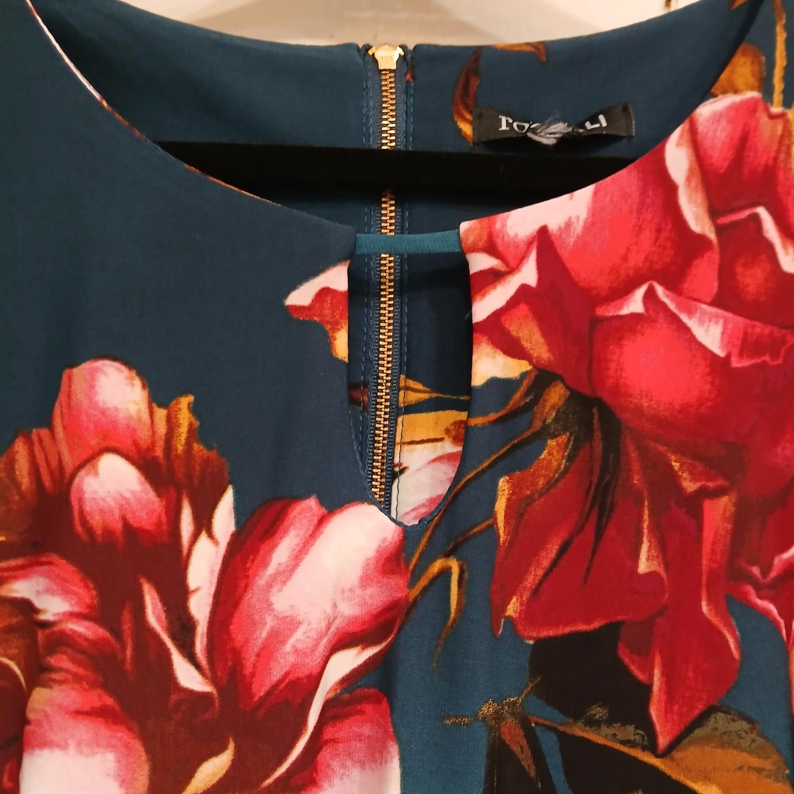 Designer Roz & ALI Keyhole Floral Dress Bell Sleeve Women's Size M / US 6-8 / IT 42-44 - 3 Thumbnail