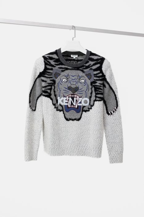 tiger intarsia jumper, Kenzo