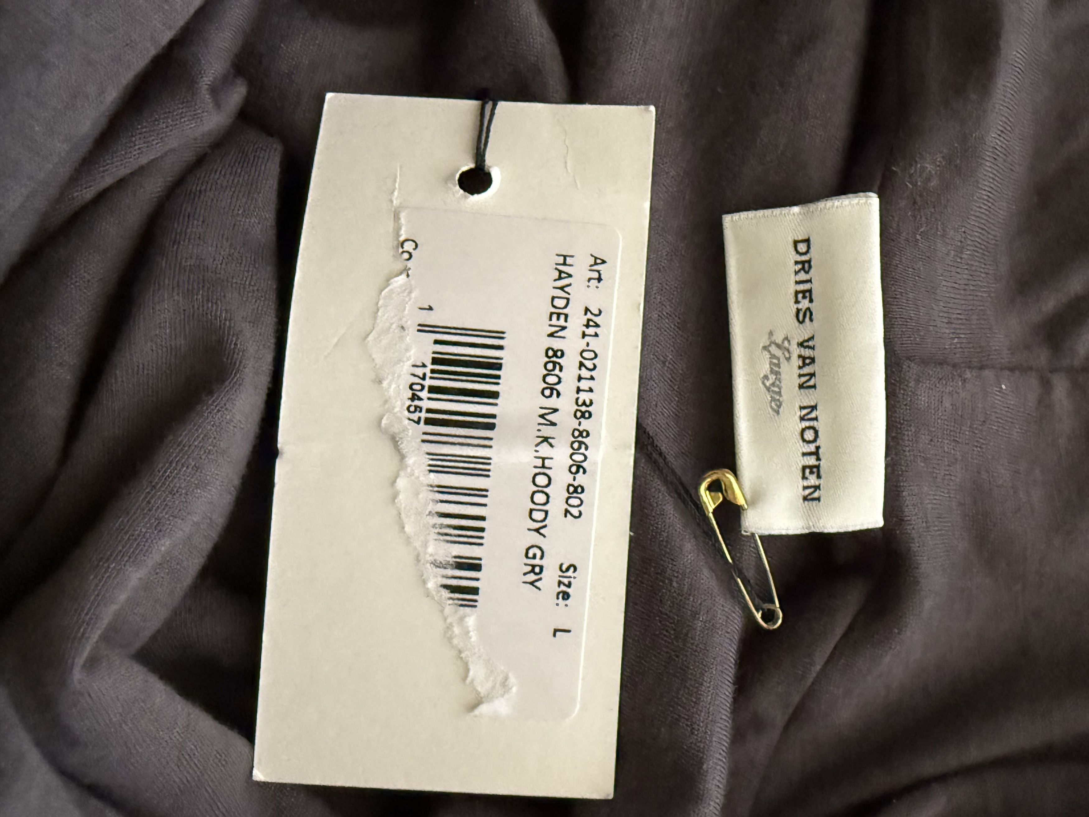 Dries Van Noten Gray Drawstring Hoodie Double Layer Size US L / EU 52-54 / 3 - 6 Thumbnail
