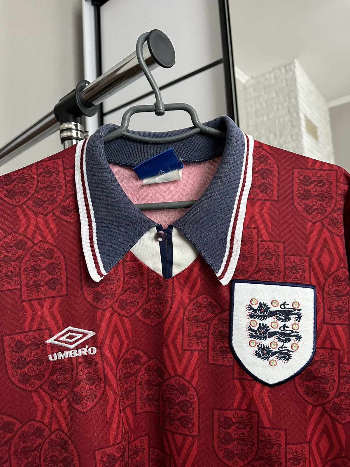 Umbro 1994/1995 Umbro England Vintage Soccer Jersey T-Shirt Size US L / EU 52-54 / 3 - 6 Thumbnail