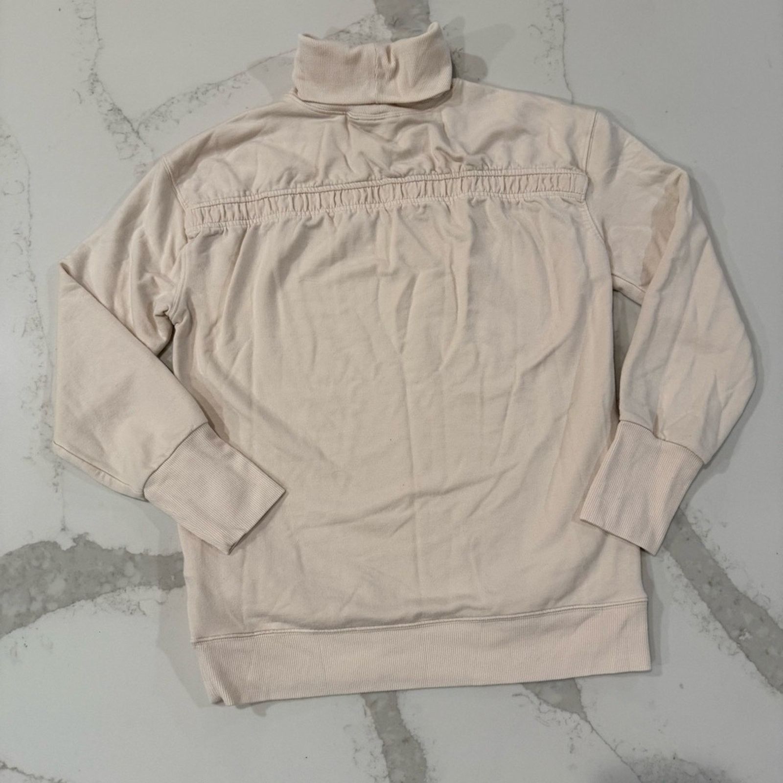 Athleta Athleta Balance Cinch Turtleneck Sweatshirt Womens XXS Cream Size XXS / US 00 / IT 34 - 10 Thumbnail