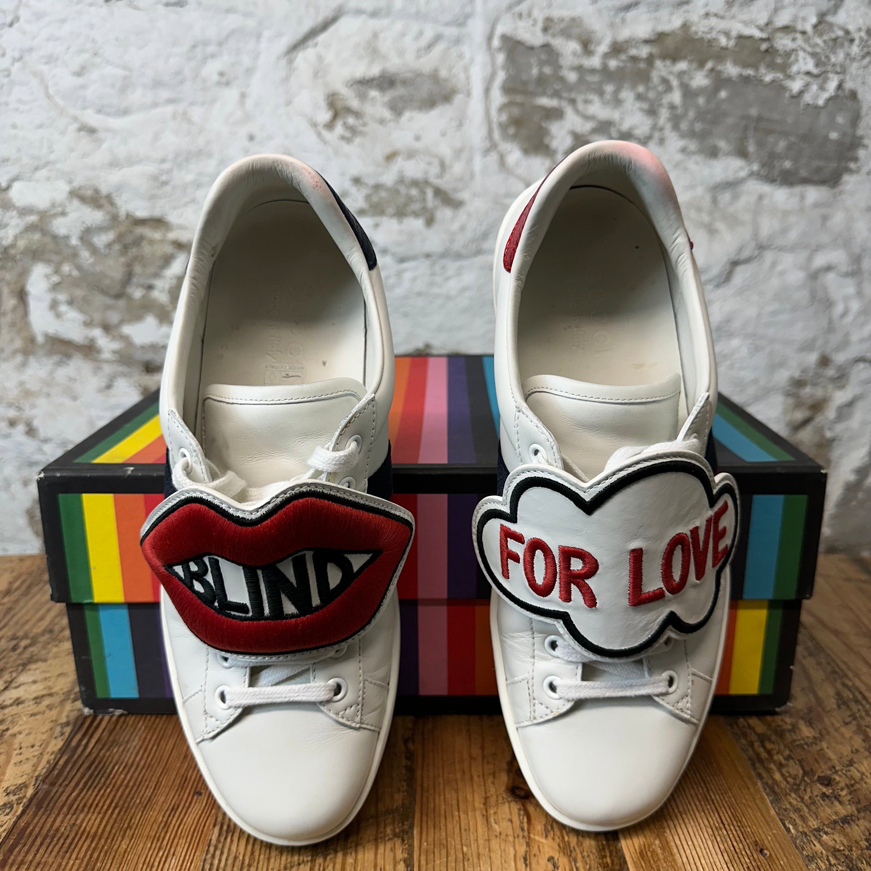 Gucci Gucci Blind For Love White Ace Sneaker Sz 7 Size US 7 / EU 40 - 3 Thumbnail