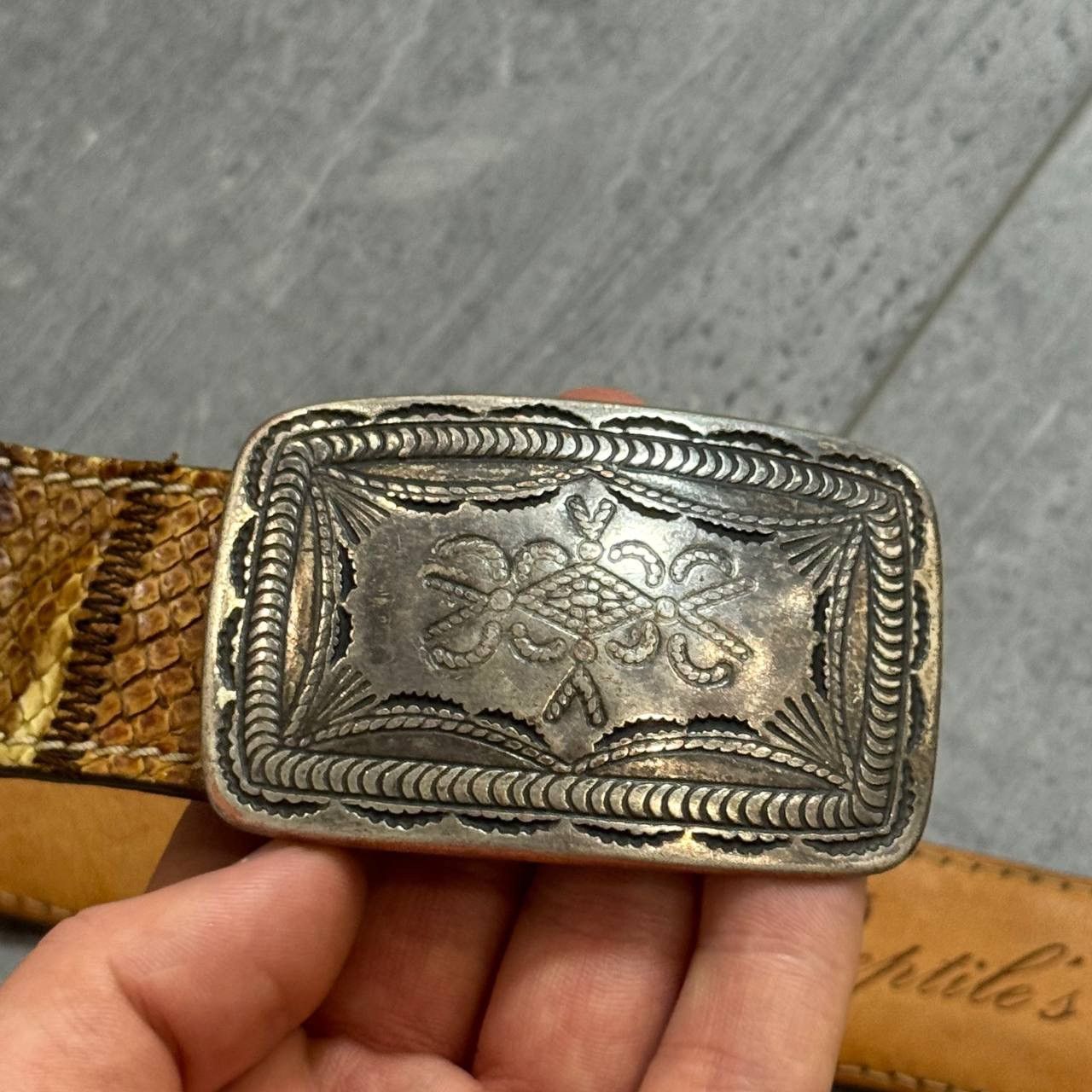 Genuine Leather Reptile’s House Genuine Python Leather Belt Size ONE SIZE - 7 Thumbnail
