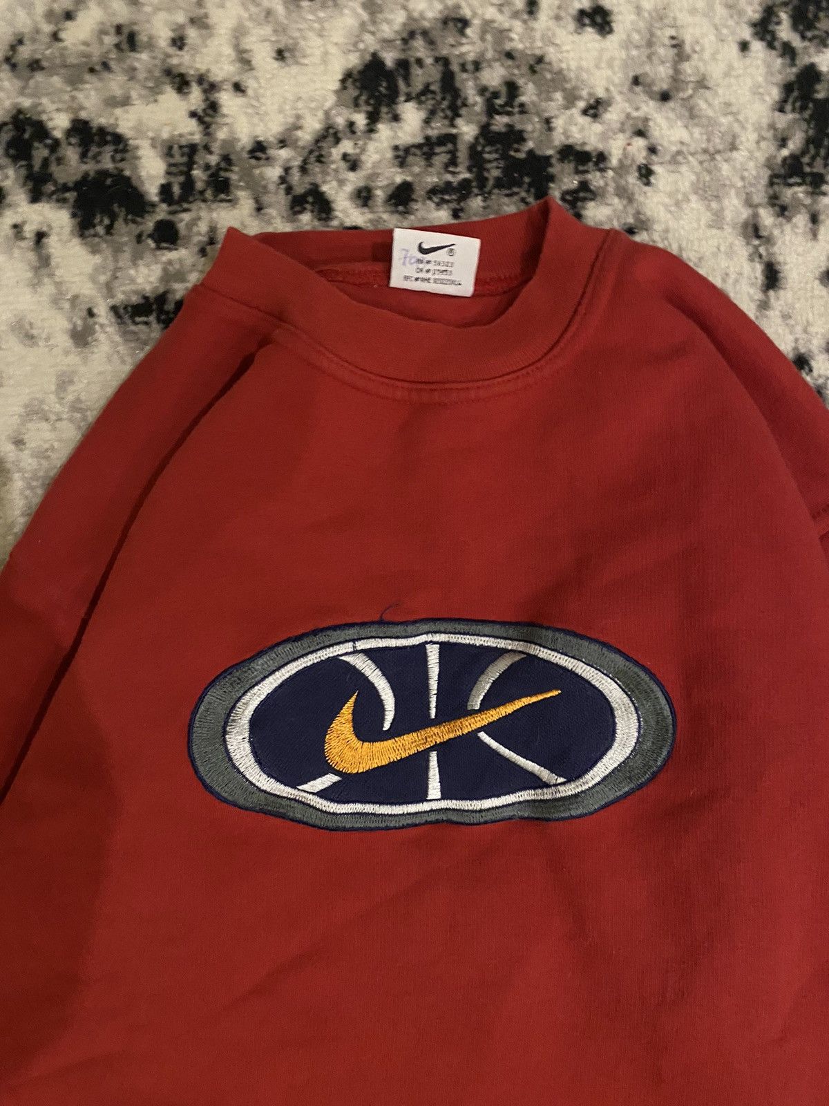 Nike × Vintage Nike Vintage Sweater Big Central Logo Swoosh Y2k Bagy Fit Size US L / EU 52-54 / 3 - 6 Thumbnail