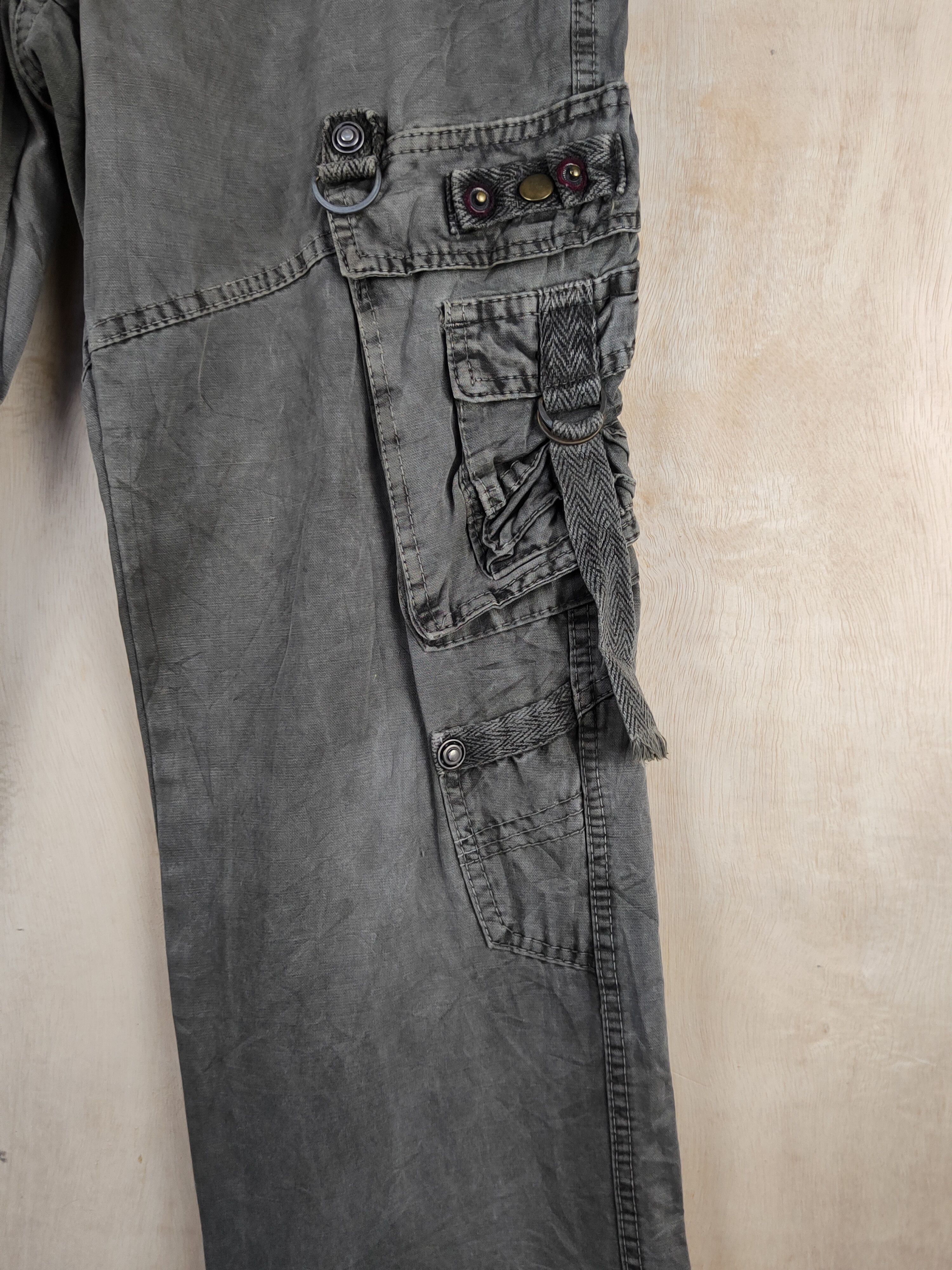 Japanese Brand DL Junye Olive Faded Multipocket Tactical Cargo Pants #S2439 Size US 30 / EU 46 - 7 Thumbnail