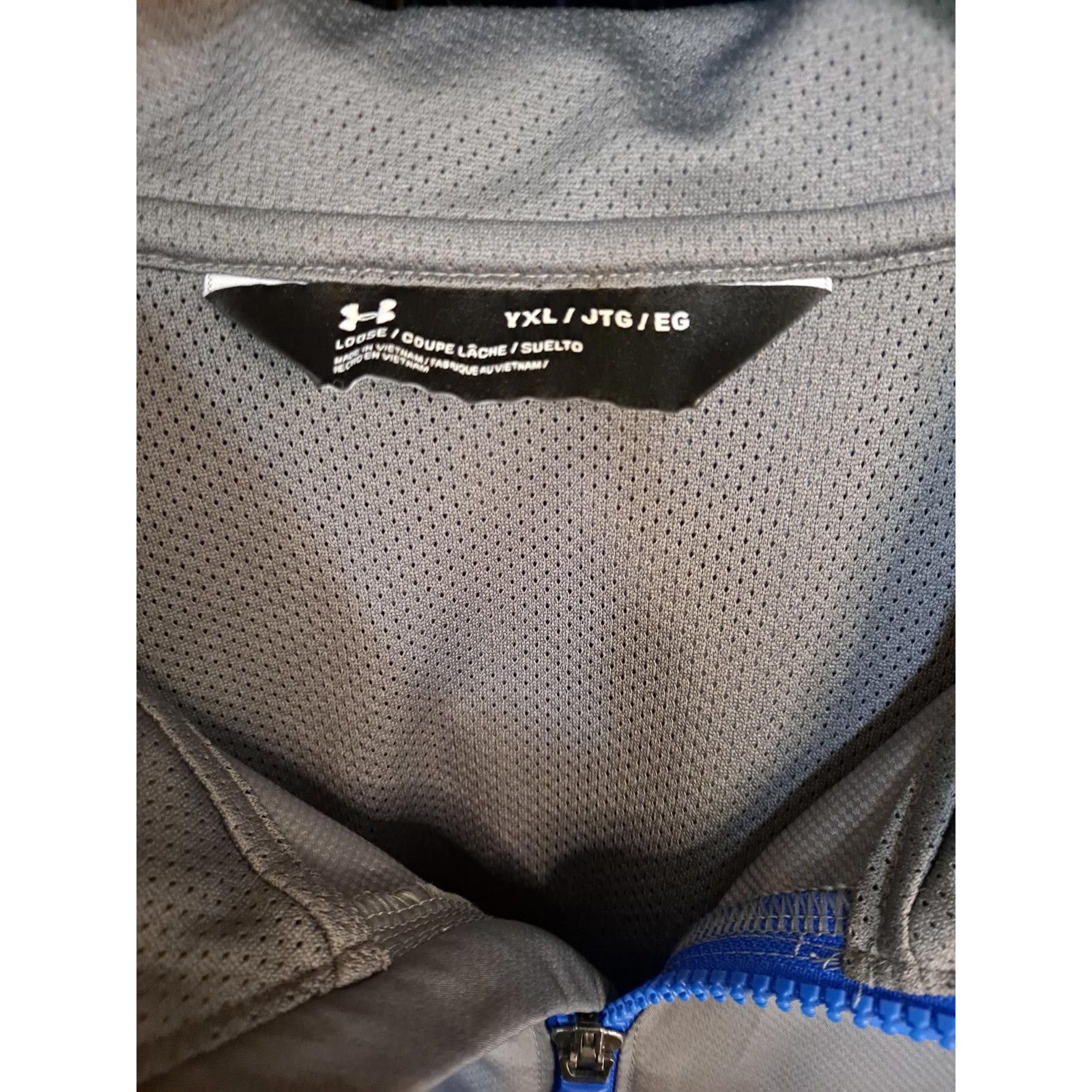 Under Armour Youth Under Armour Gray and Blue 1/4 Zip Jacket Size YXL Size ONE SIZE - 3 Thumbnail