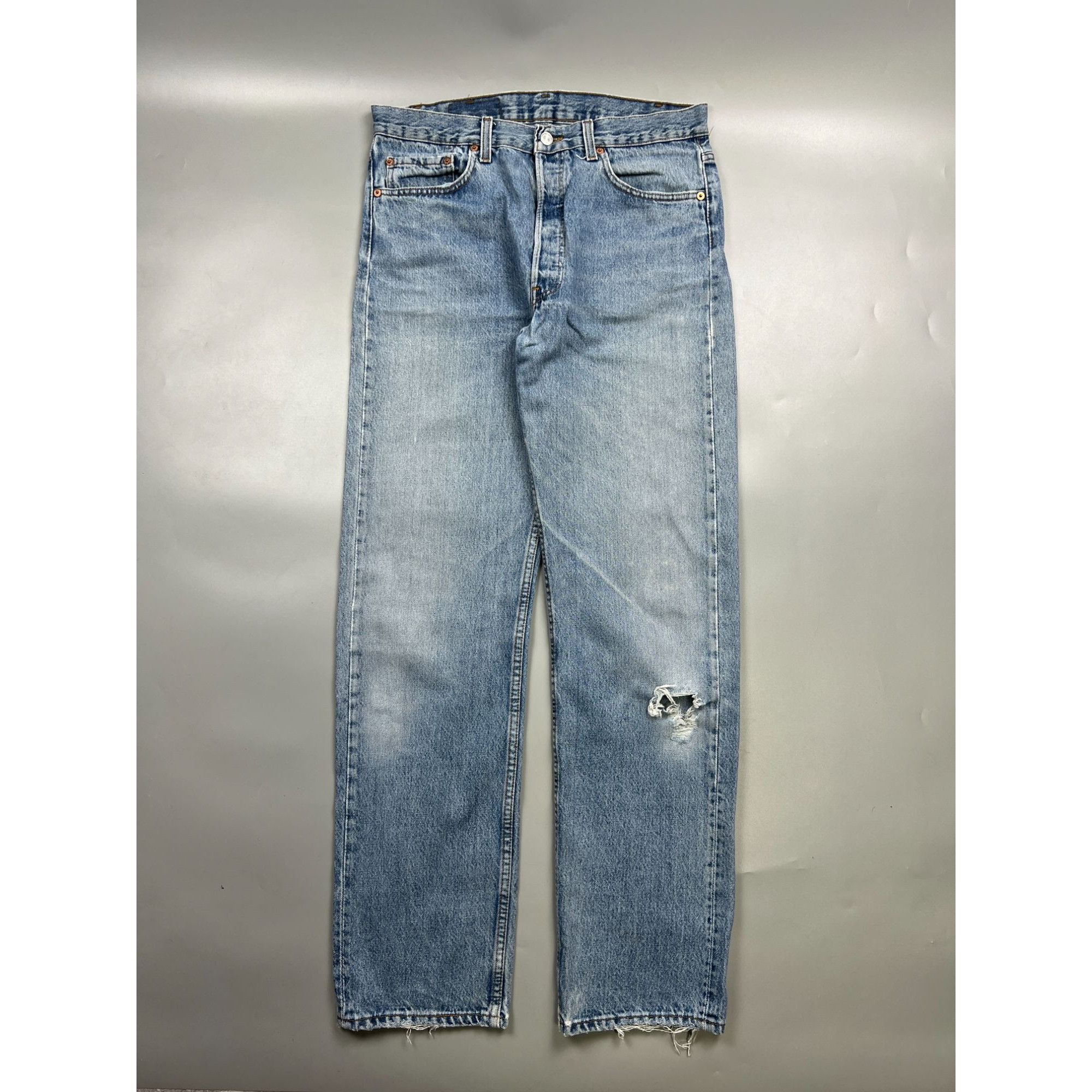 Levi's Levi’s 501 Made in USA Distressed Denim Jeans Pants (Y0909) Size US 34 / EU 50 - 1 Thumbnail