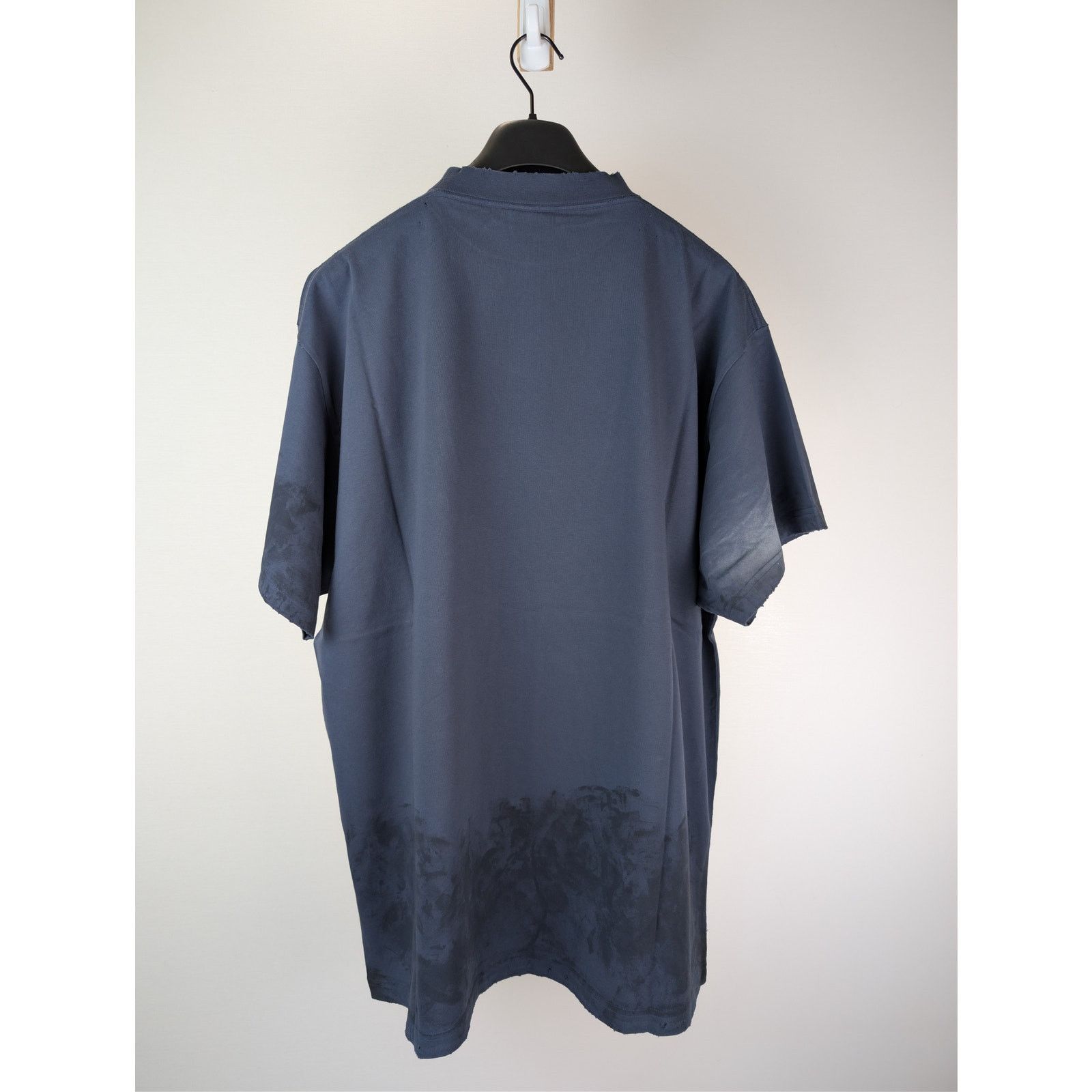 Balenciaga o1rshd1 3B Stencil Oversized Vintage Jersey T-Shirt in Blue Size US XL / EU 56 / 4 - 9 Thumbnail