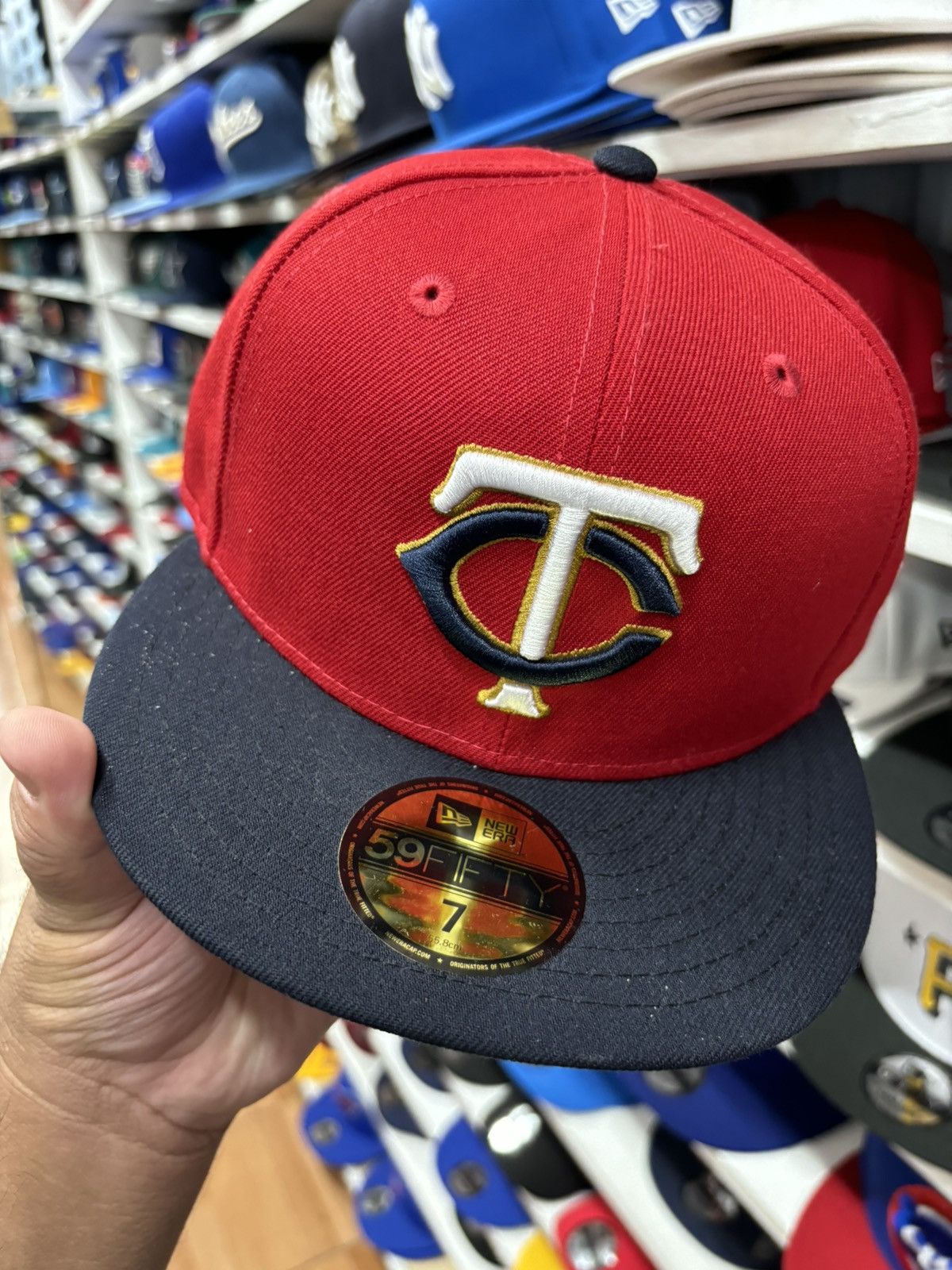 New Era Size 7 Minnesota Twins New Era Two Tone 59Fifty Fitted Hat Size ONE SIZE - 2 Thumbnail