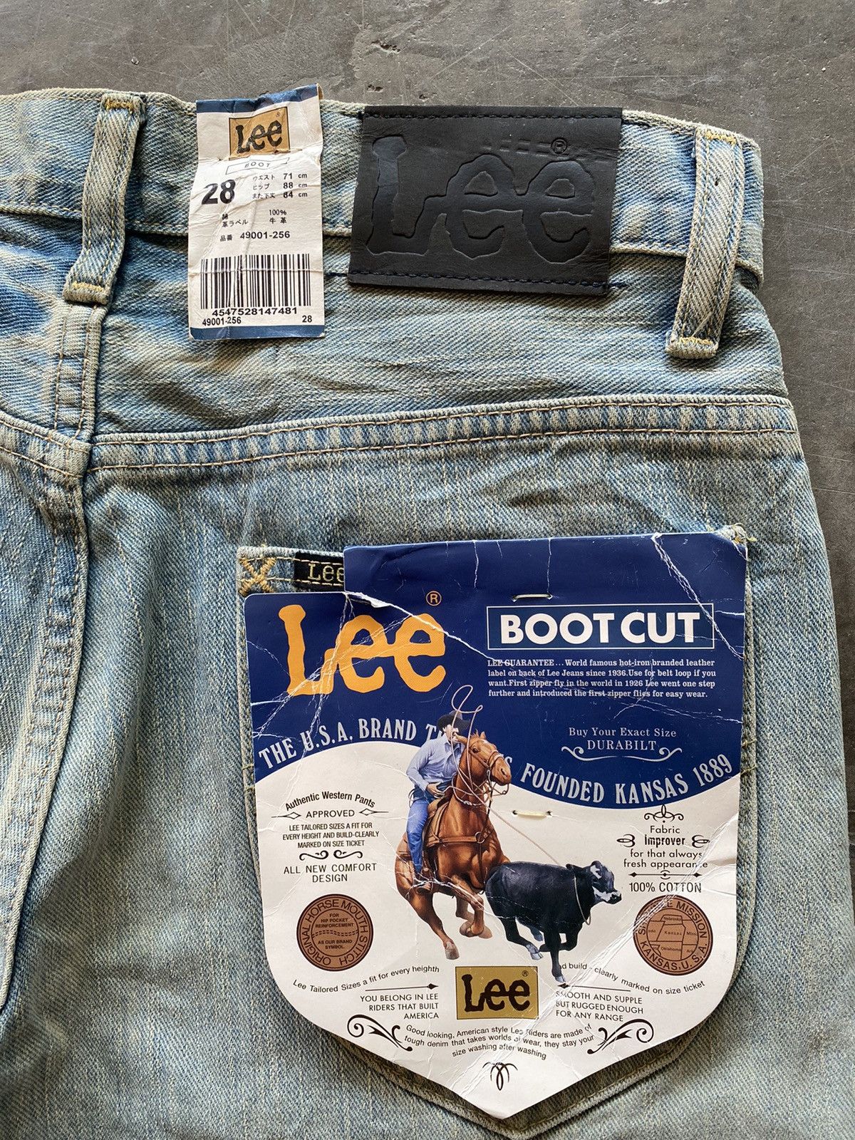 Lee × Vintage Flare Jeans Vintage Lee Riders Fade Distressed Boot Cut Size US 28 / EU 44 - 6 Thumbnail