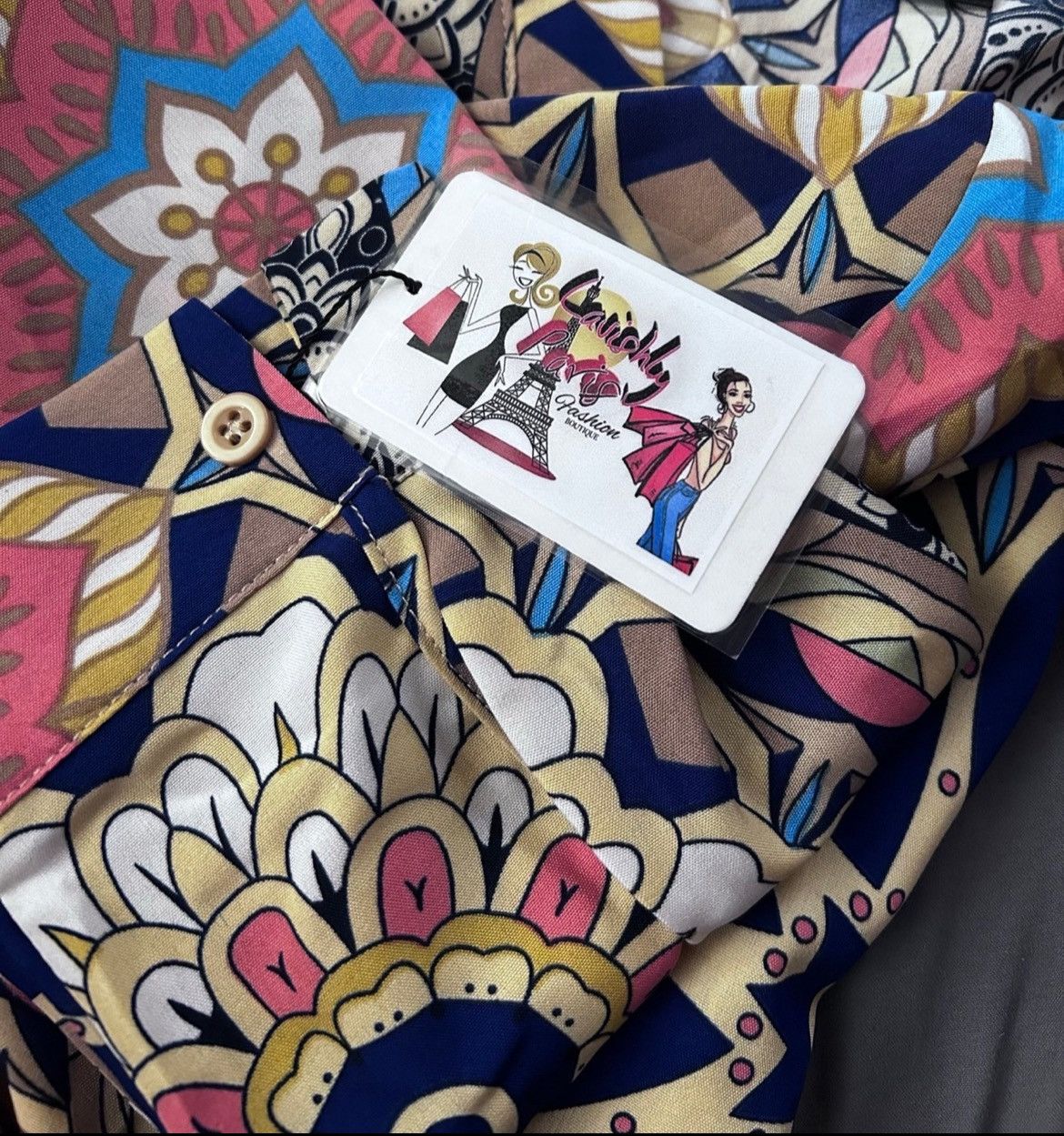Designer × Other NWT, Lavishly Paris Mandala Print Batwing Sleeve Blouse Size S / US 4 / IT 40 - 6 Thumbnail
