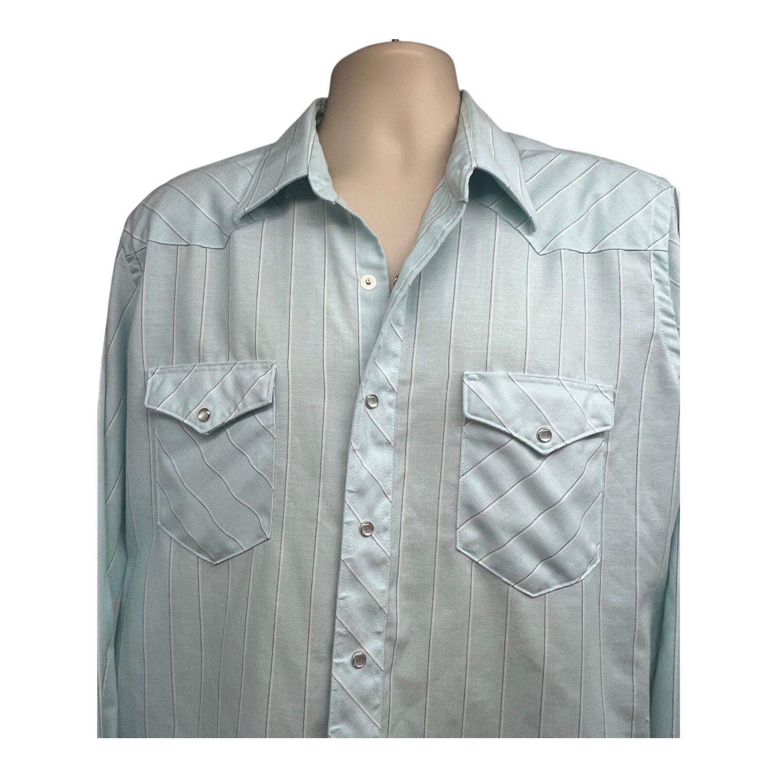 Wrangler Wrangler American Cowboy Blue Plaid Pearl Snap Shirt XL Size US XL / EU 56 / 4 - 4 Thumbnail