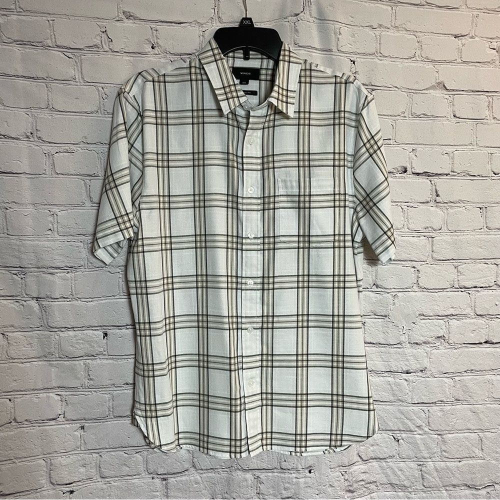 Vince NWT New $185 Vince Caspian Plaid Short Sleeve Button-Up Shi Size US M / EU 48-50 / 2 - 2 Thumbnail