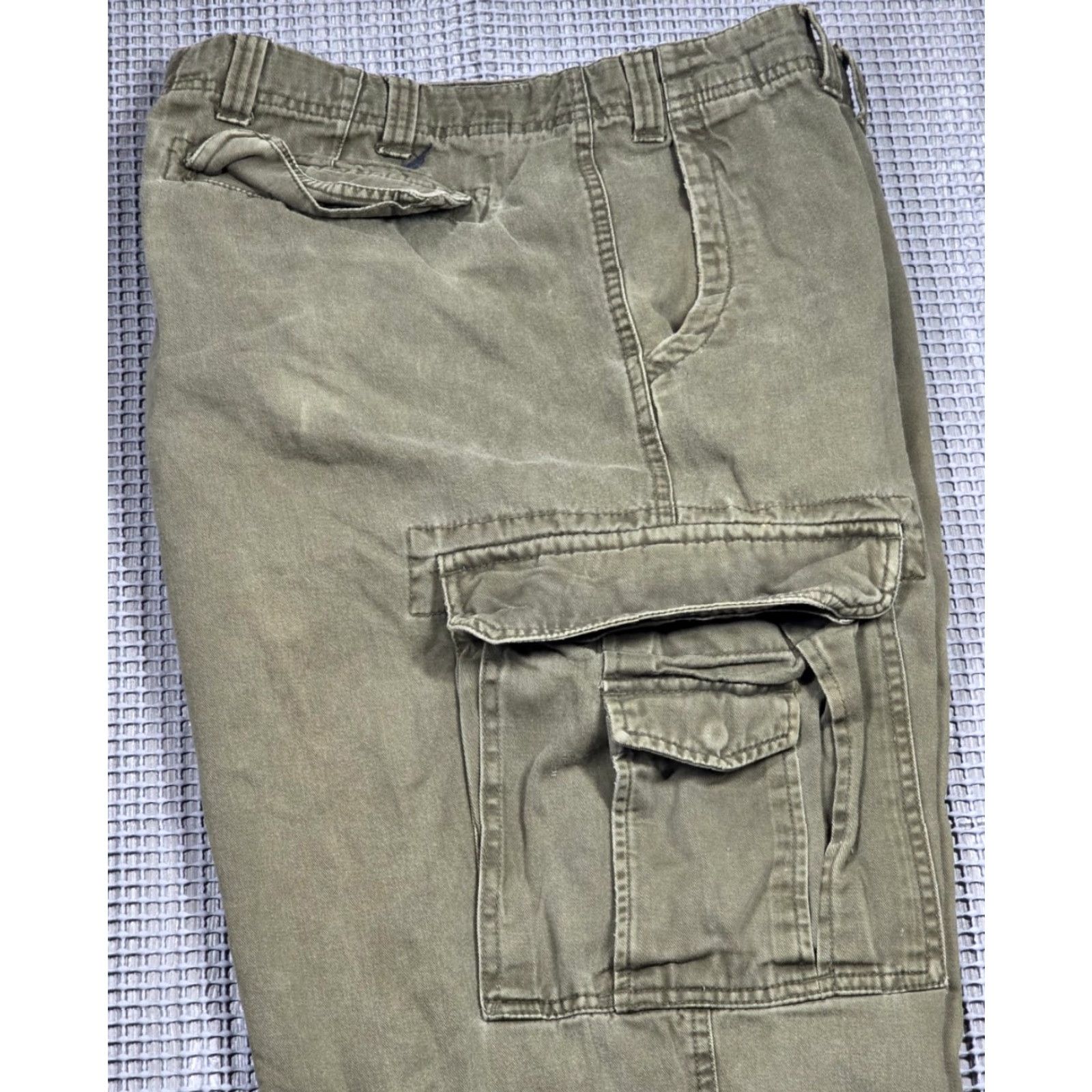 Nautica VINTAGE Nautica Pants 38x30 Cargo Wide-Leg Canvas Olive Green 90s Army Grunge Hip Hop Club Clip... Size US 38 / EU 54 - 4 Thumbnail