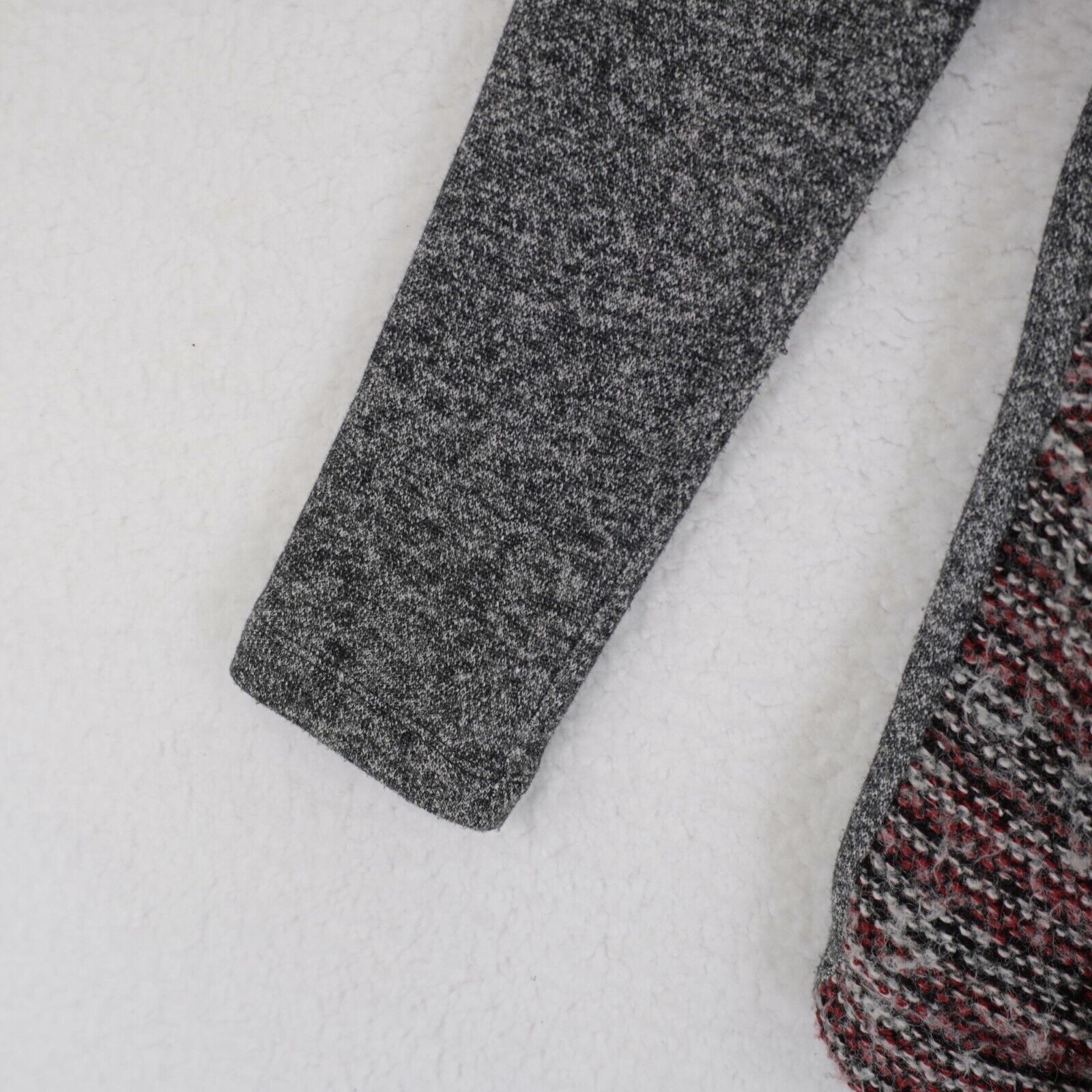 Lucky Brand Lucky Brand Patchwork Heather Gray Red Cardigan Sweater Larg Size L / US 10 / IT 46 - 3 Thumbnail