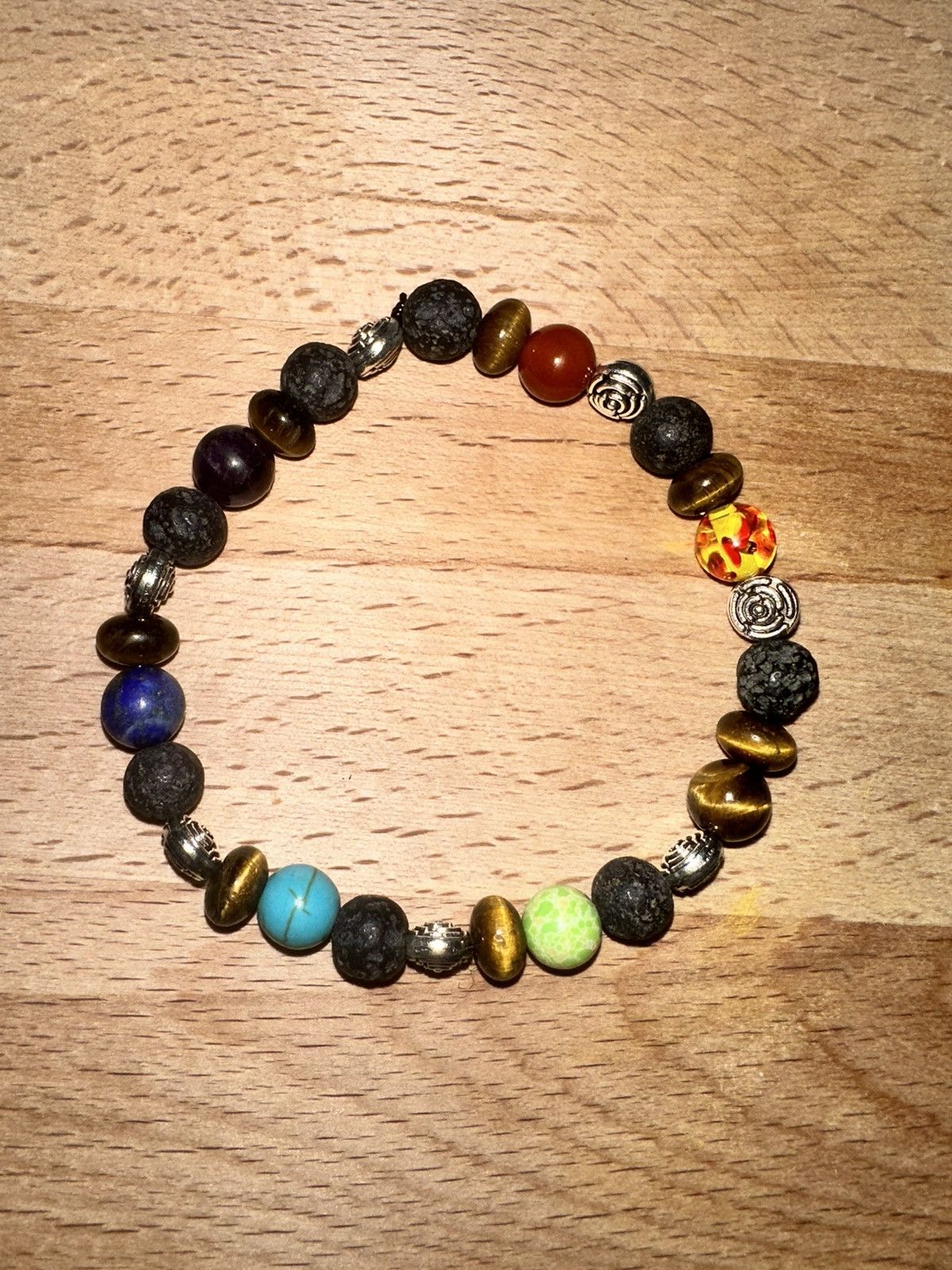 Other 7 Chakra Stone Bracelet wit Lava Beads Size ONE SIZE - 1 Thumbnail