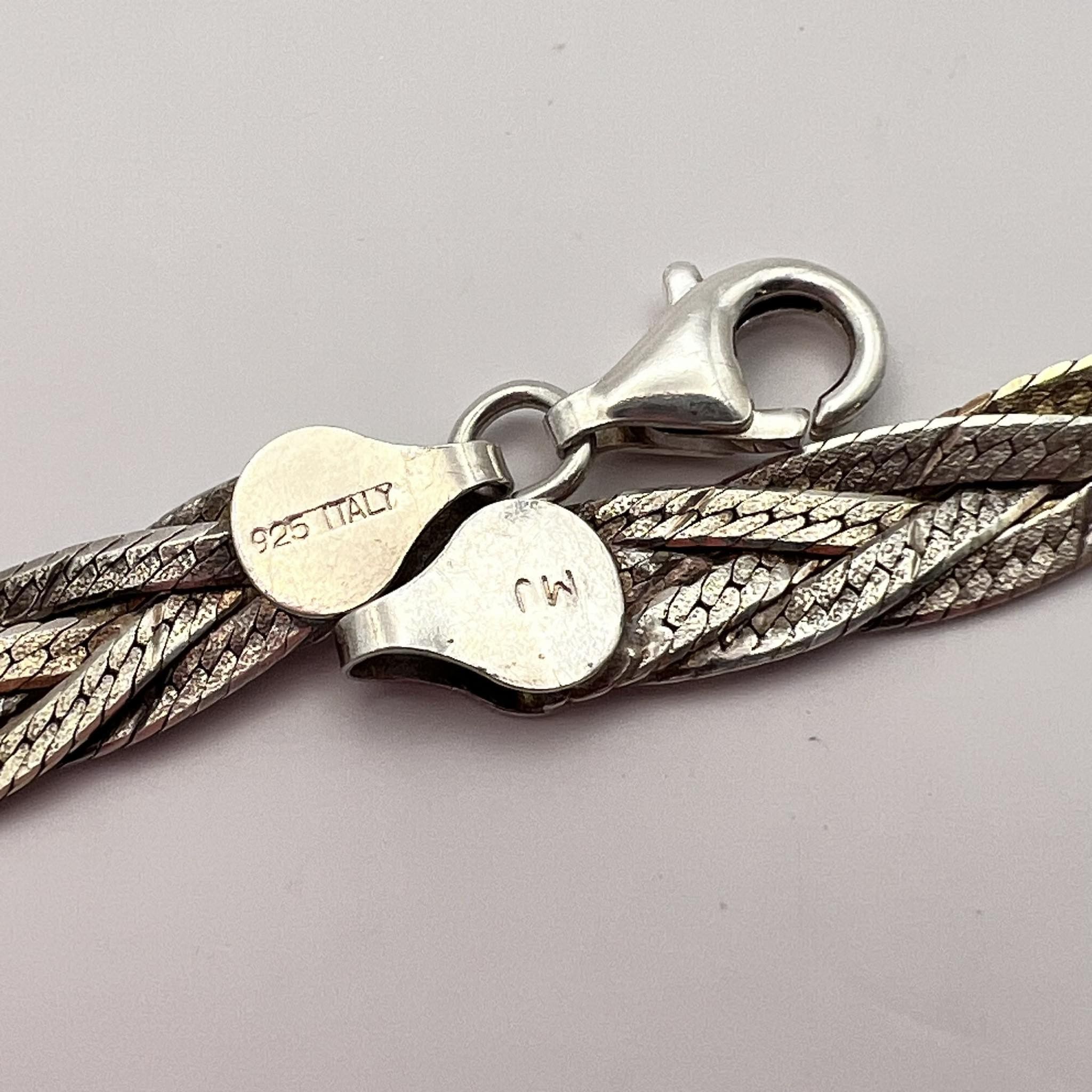 Sterling Silver Vintage Sterling Silver 925 Jewelry Chain Necklace Size ONE SIZE - 7 Thumbnail