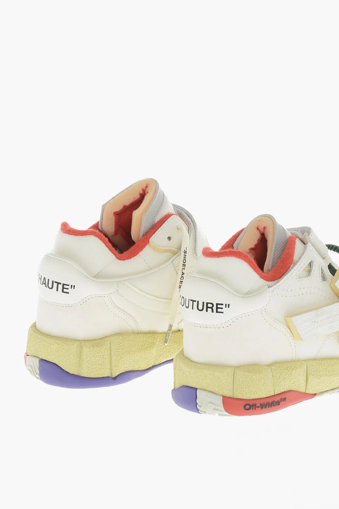 Off-White og1mm0426 Leather & Cotton Low-Top Sneakers in White Size US 7 / IT 37 - 2 Thumbnail
