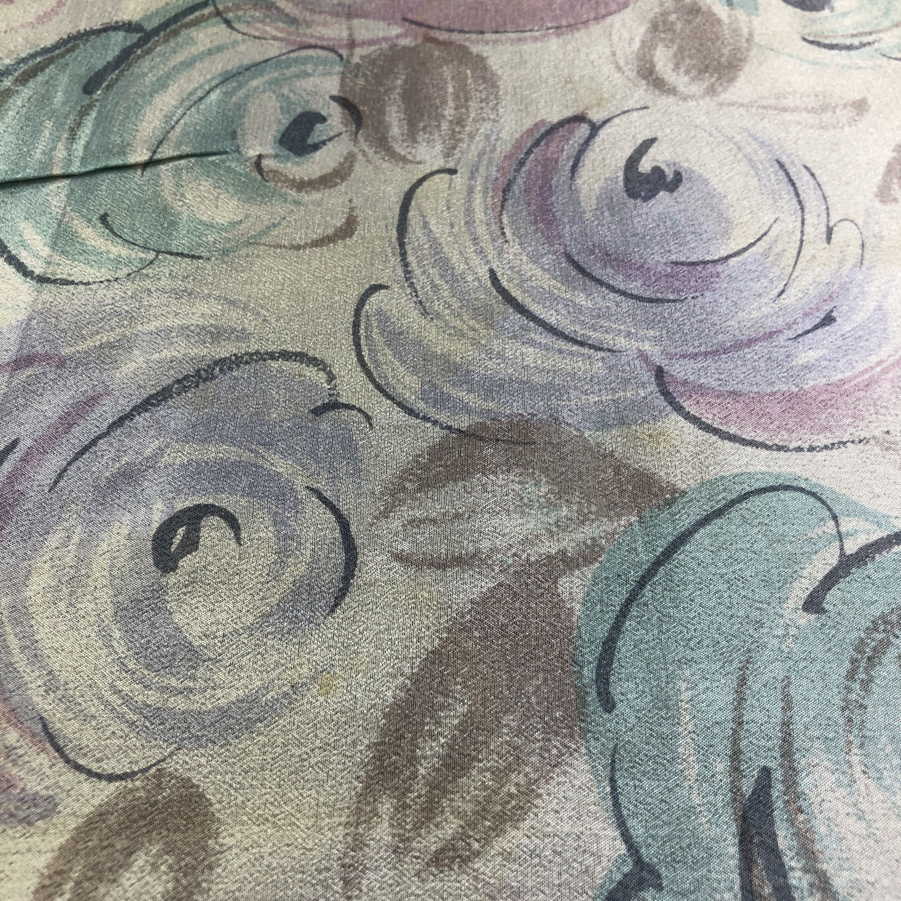 TED LAPIDUS Ted Lapidus Floral Hand Rolled Silk Scarf M1046 Size ONE SIZE - 6 Thumbnail