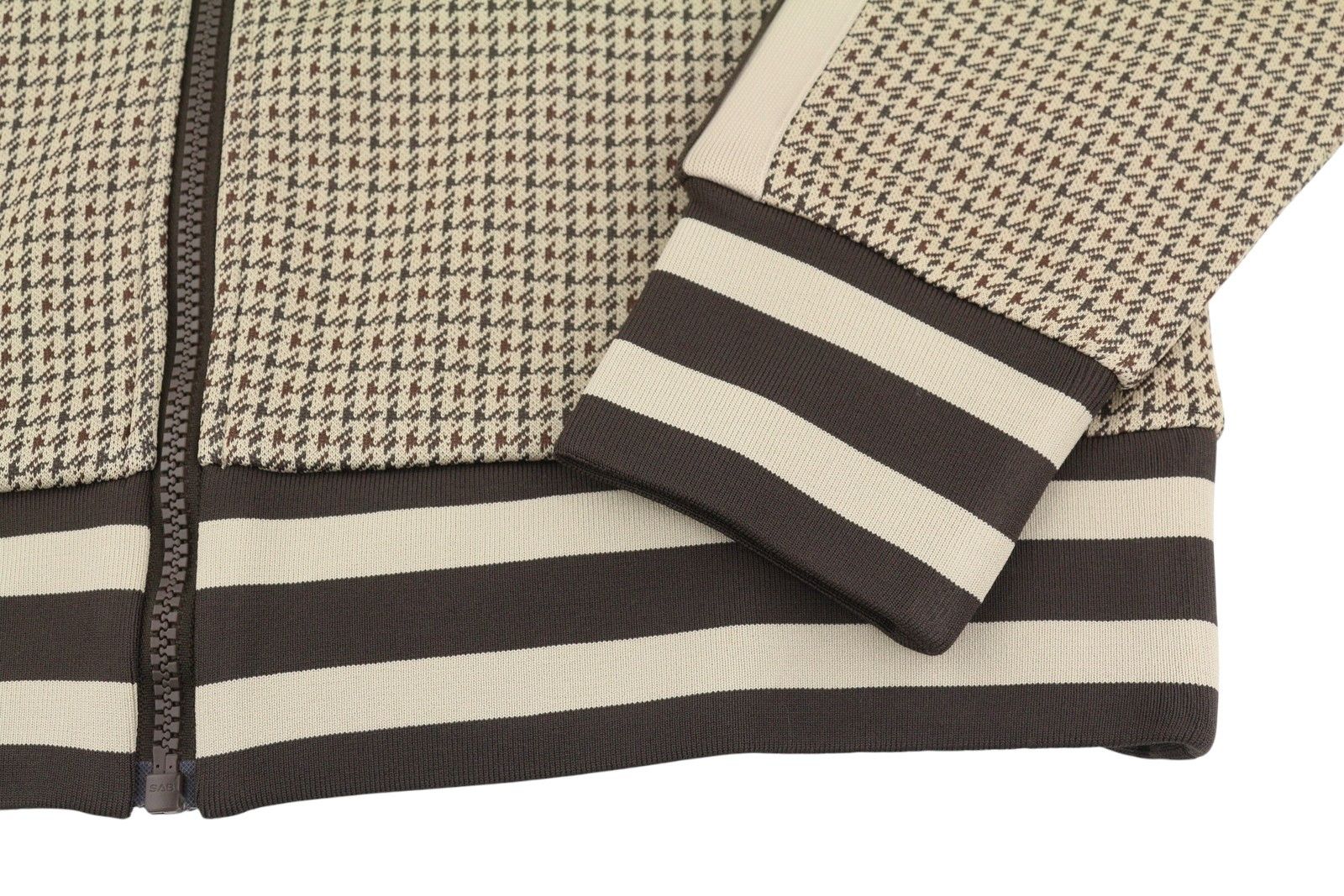 HOUNDSTOOTH L Chocolate Brown High Neck Sweatshirt 87232