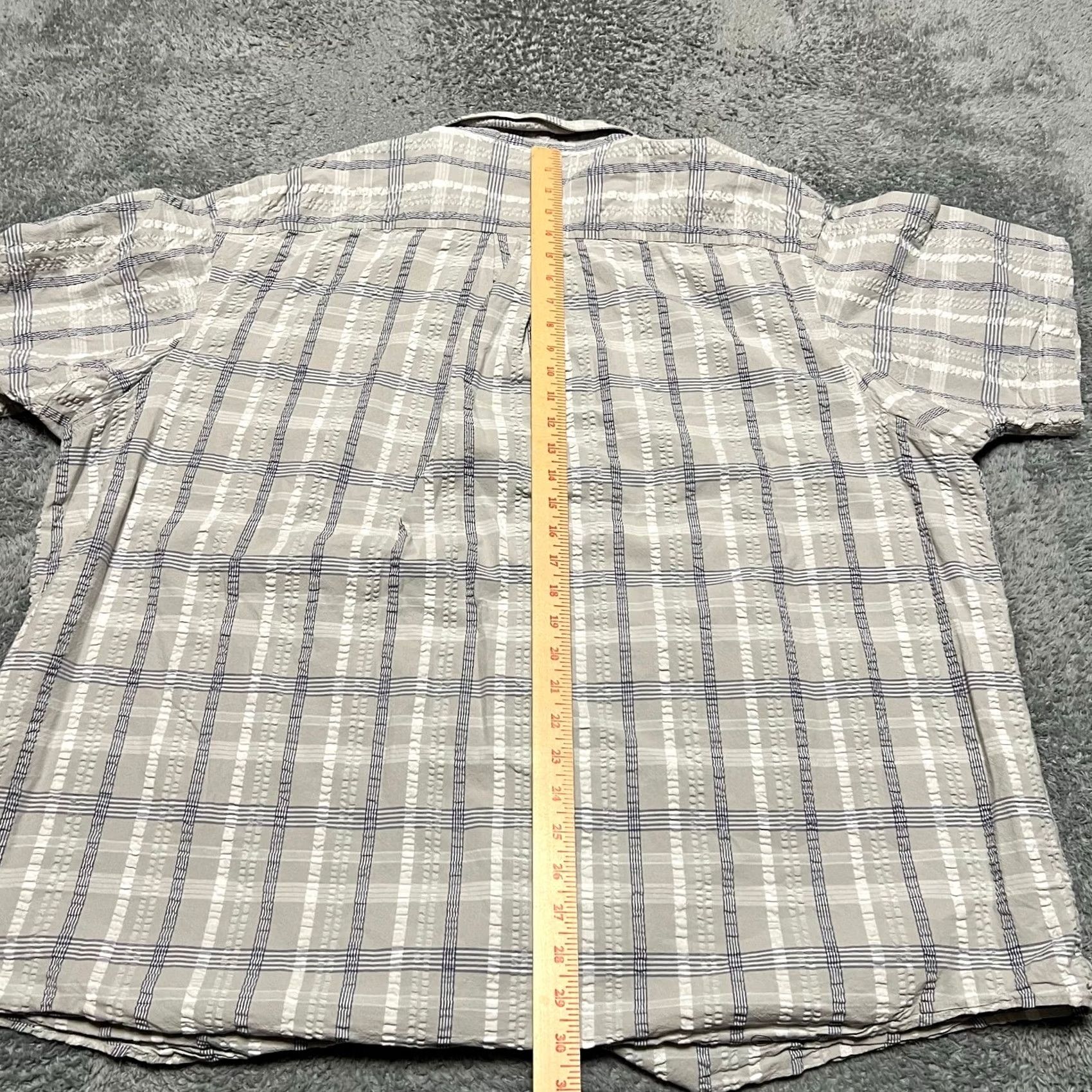 Duluth Trading Company Duluth Ripple Rouser Seersucker Shirt Mens 3XL Gray Short Sleeve Plaid Size US XXL / EU 58 / 5 - 6 Thumbnail