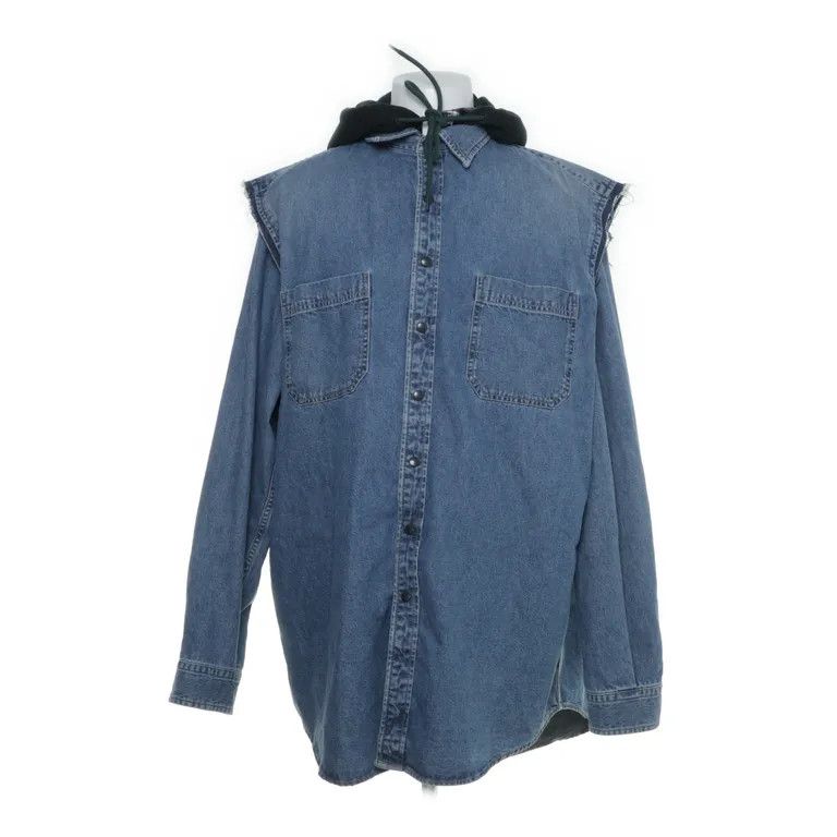 Balenciaga F/W18 Detachable Layered Hybrid Hooded Denim Shirt Size US L / EU 52-54 / 3 - 1 Thumbnail