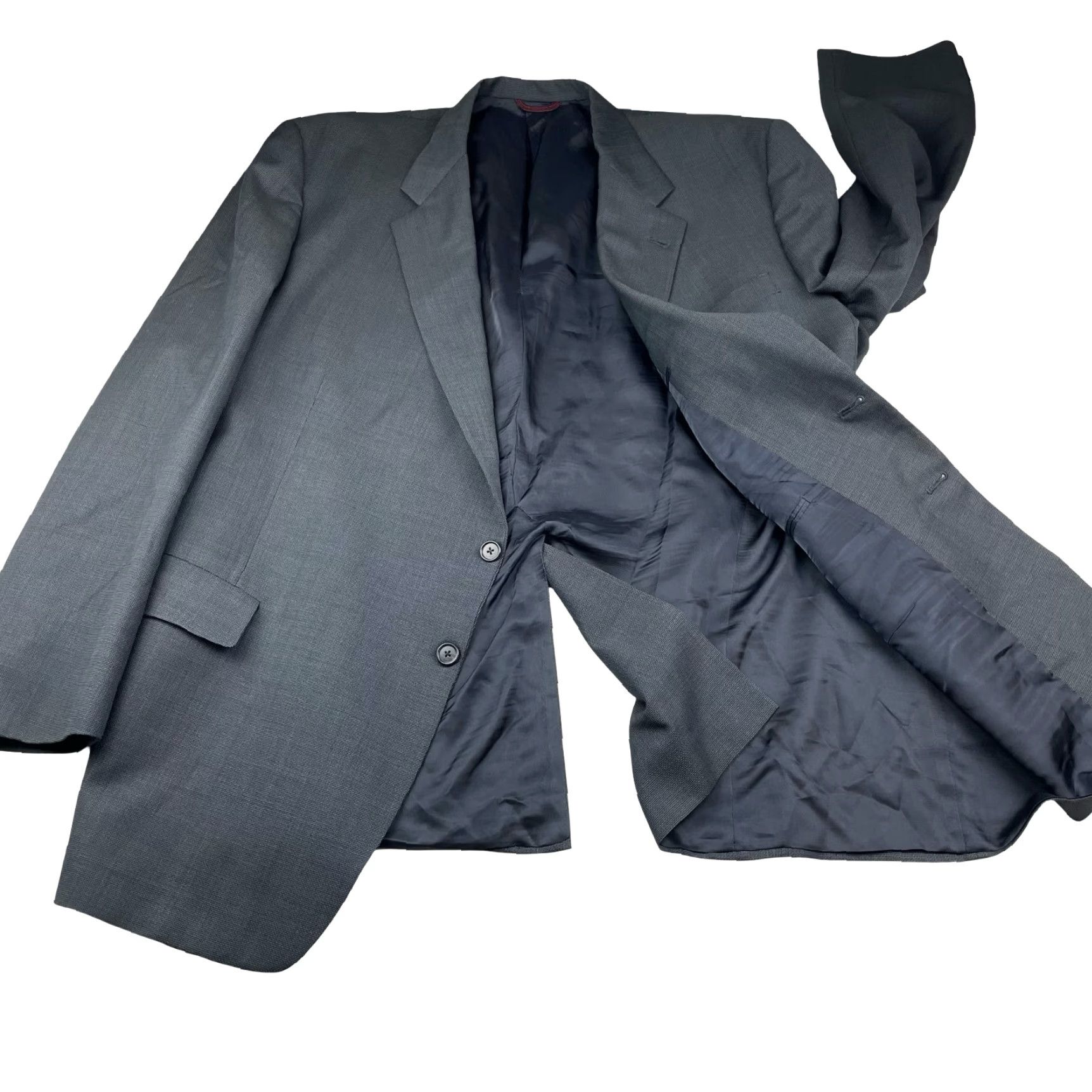 Hart Schaffner Marx Hart Schaffner Marx Blazer Blue 100% Wool Two-Button Long Blue Size 50 Mens Big & Tall Jacket Style Notch Lapel Size 50R - 3 Thumbnail