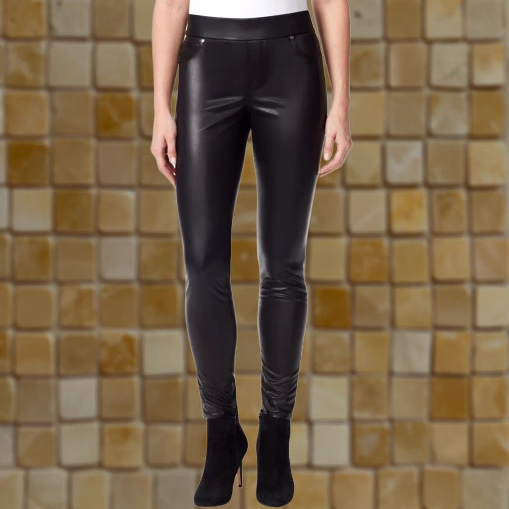 Gloria Vanderbilt VINTAGE NEW WOMENS GLORIA VANDERBILT AVERY FAUX-LEATHER PULL-ON LEGGINGS BLACK SIZE 16 Size 36" / US 14 / IT 50 - 1 Preview