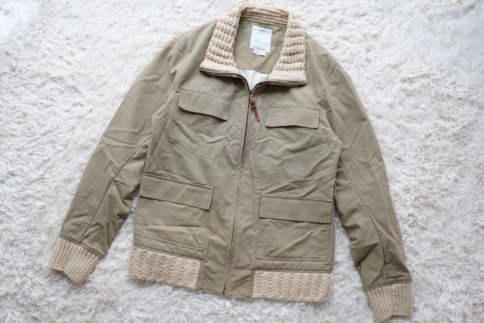 Visvim Beige Bomber Jacket with Knit Collar and Cuffs Size US M / EU 48-50 / 2 - 1 Thumbnail